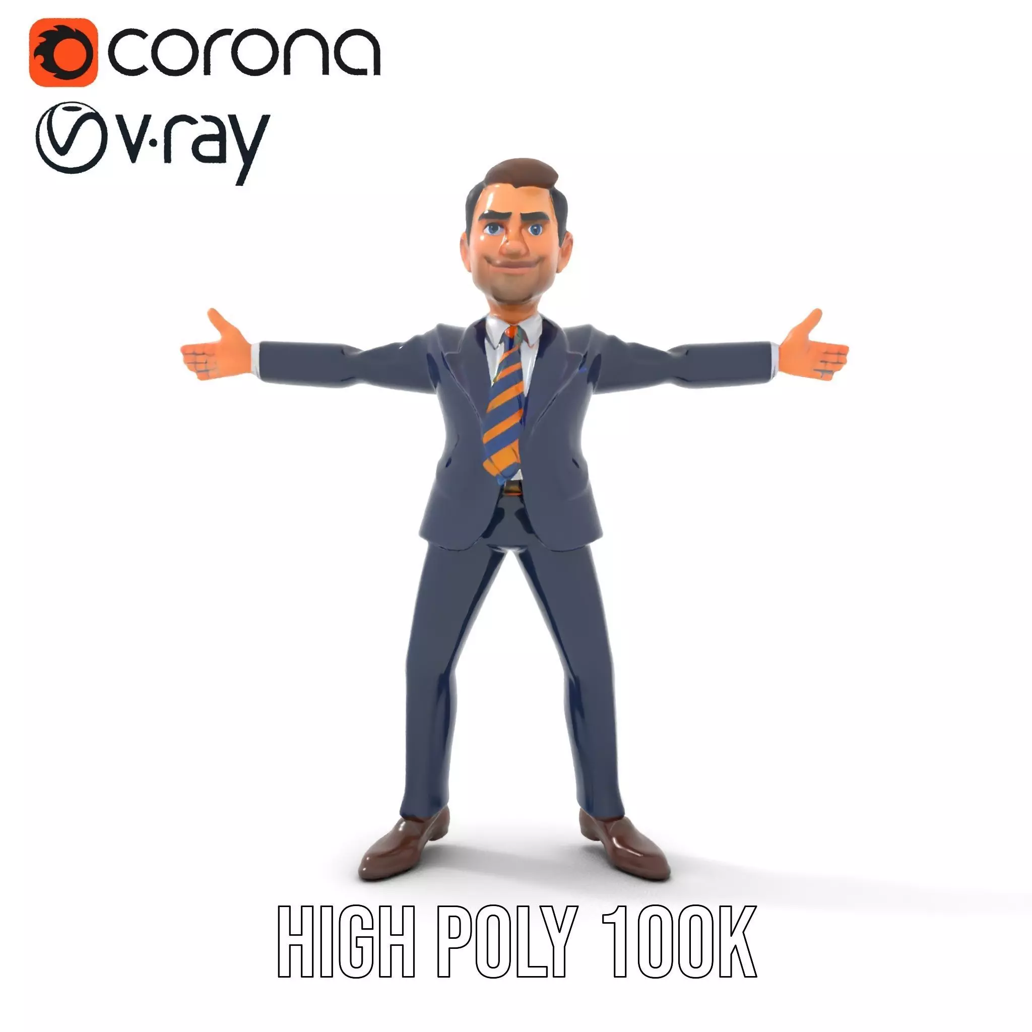 Businessman Character model pack Low-poly 3D model_26