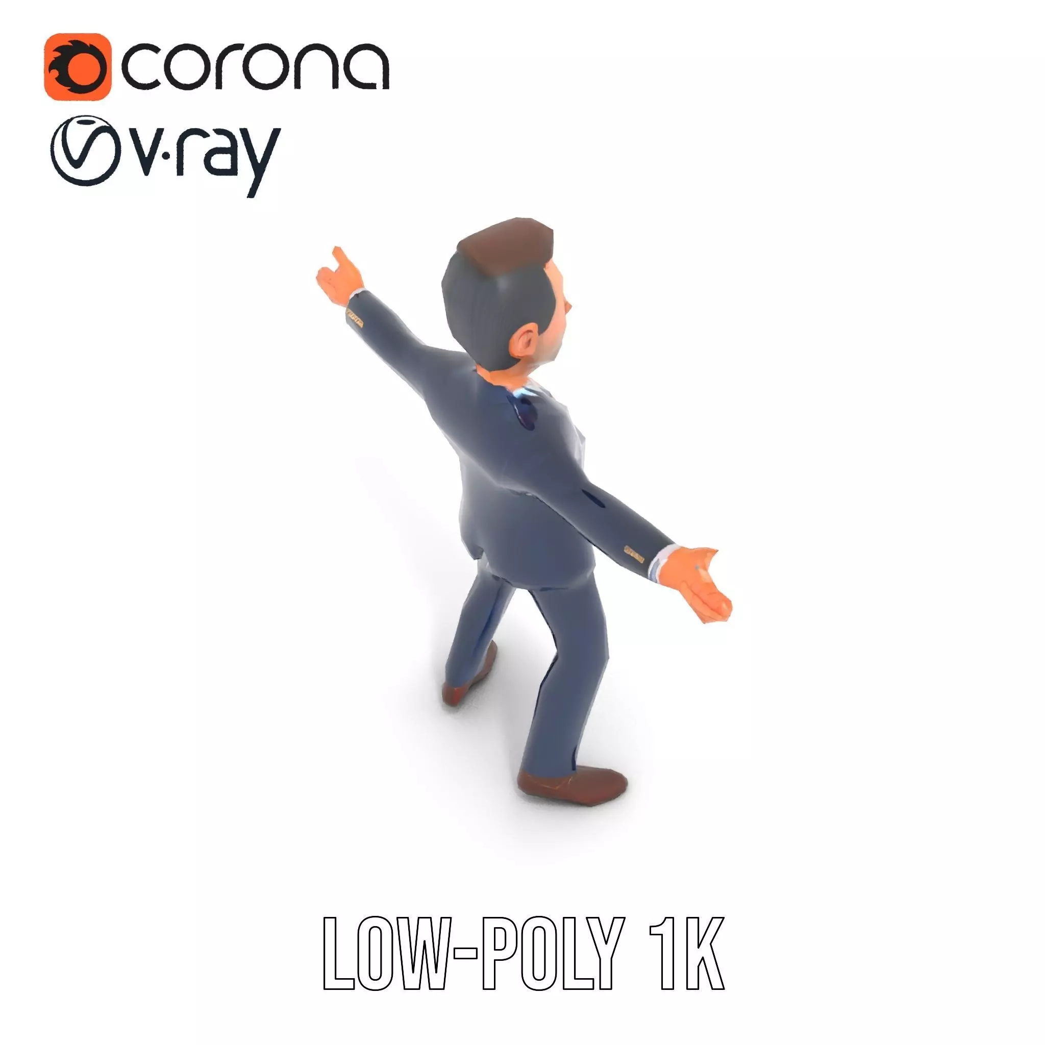 Businessman Character model pack Low-poly 3D model_19