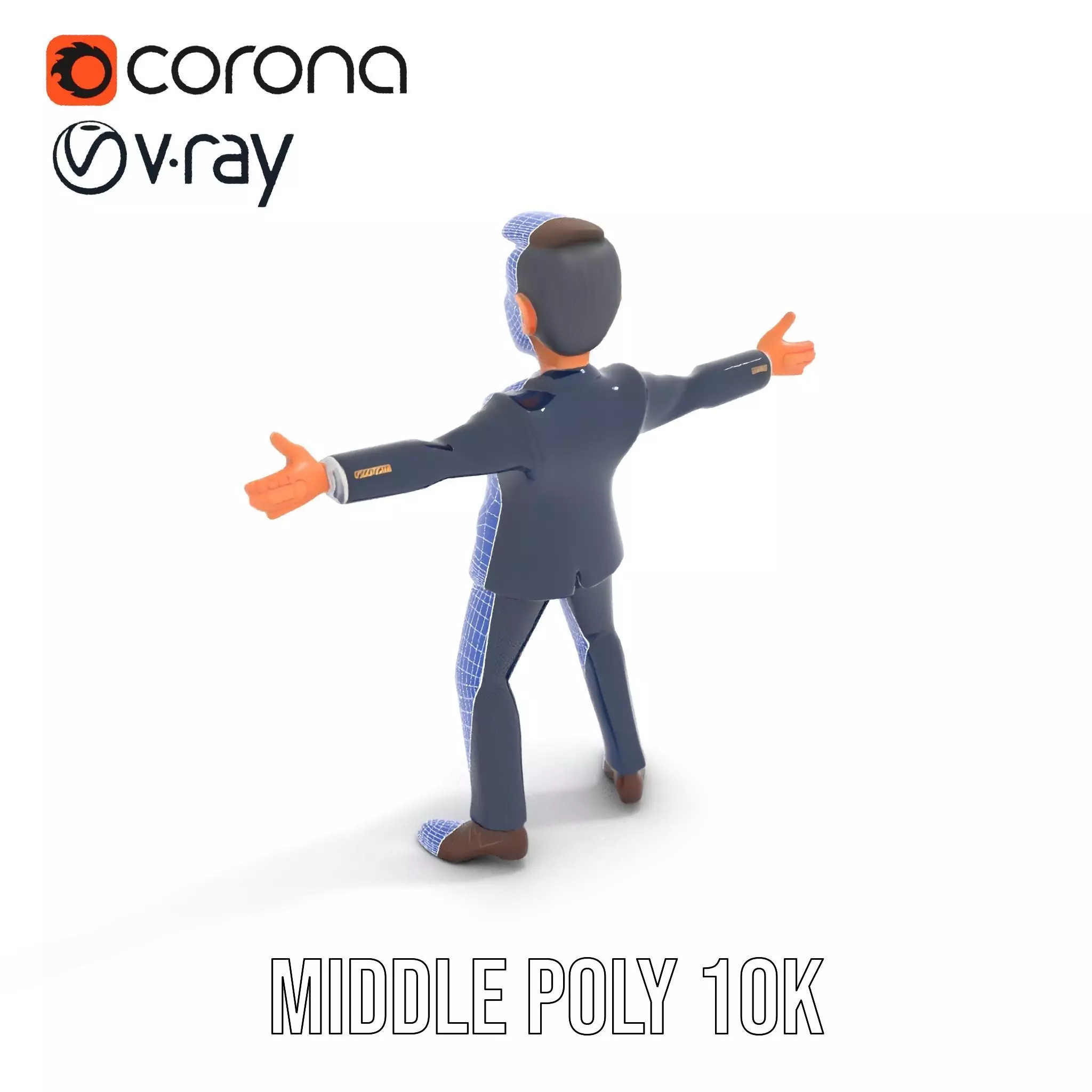 Businessman Character model pack Low-poly 3D model_13