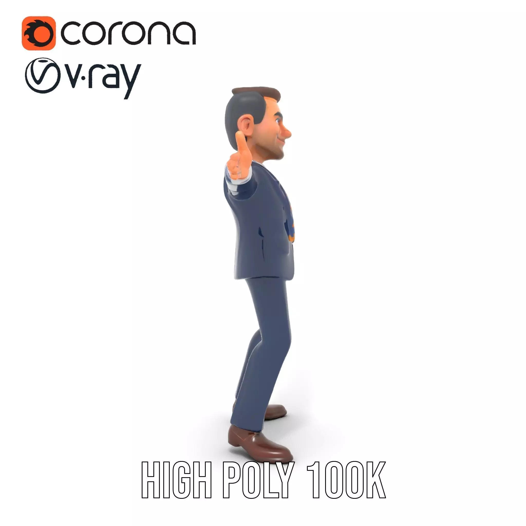 Businessman Character model pack Low-poly 3D model_15