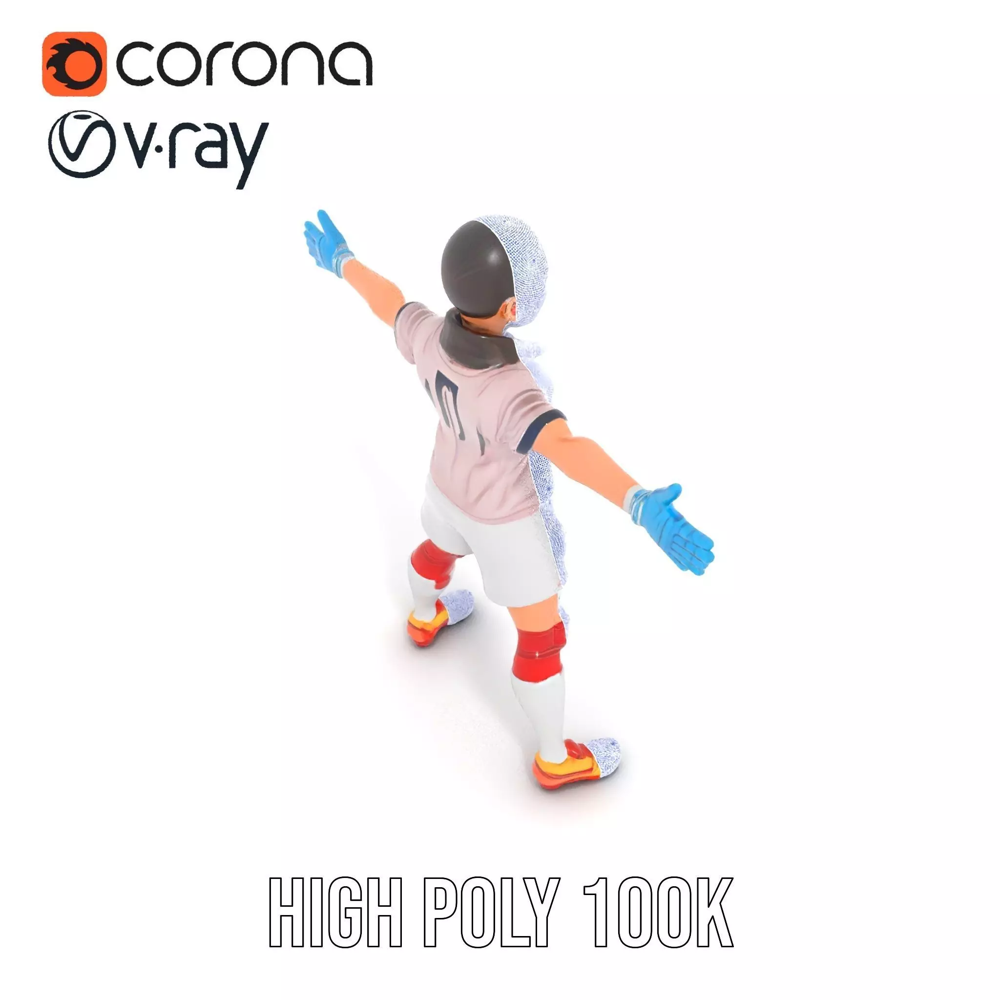 Soccer Player Character model pack Low-poly 3D model_32