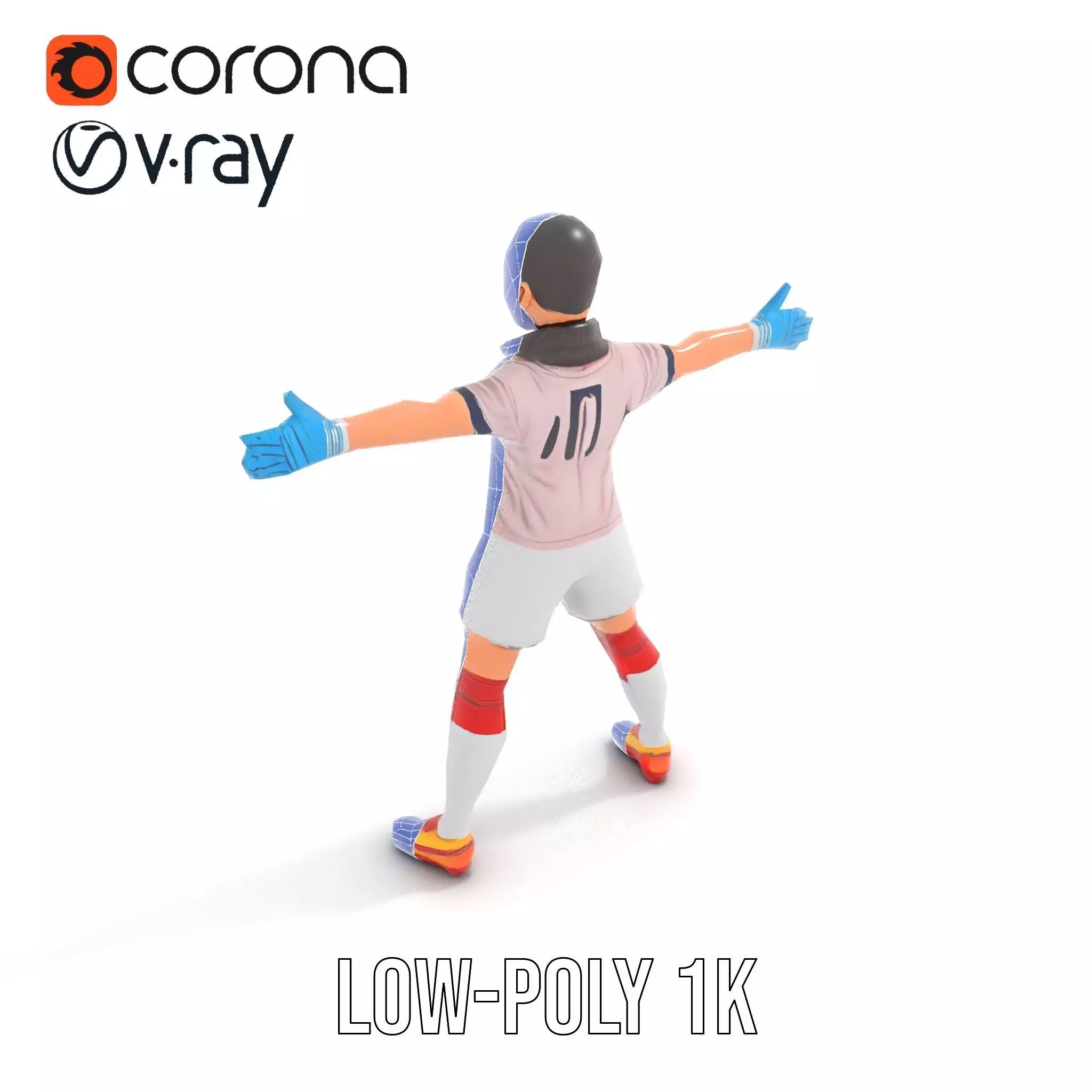 Soccer Player Character model pack Low-poly 3D model_25