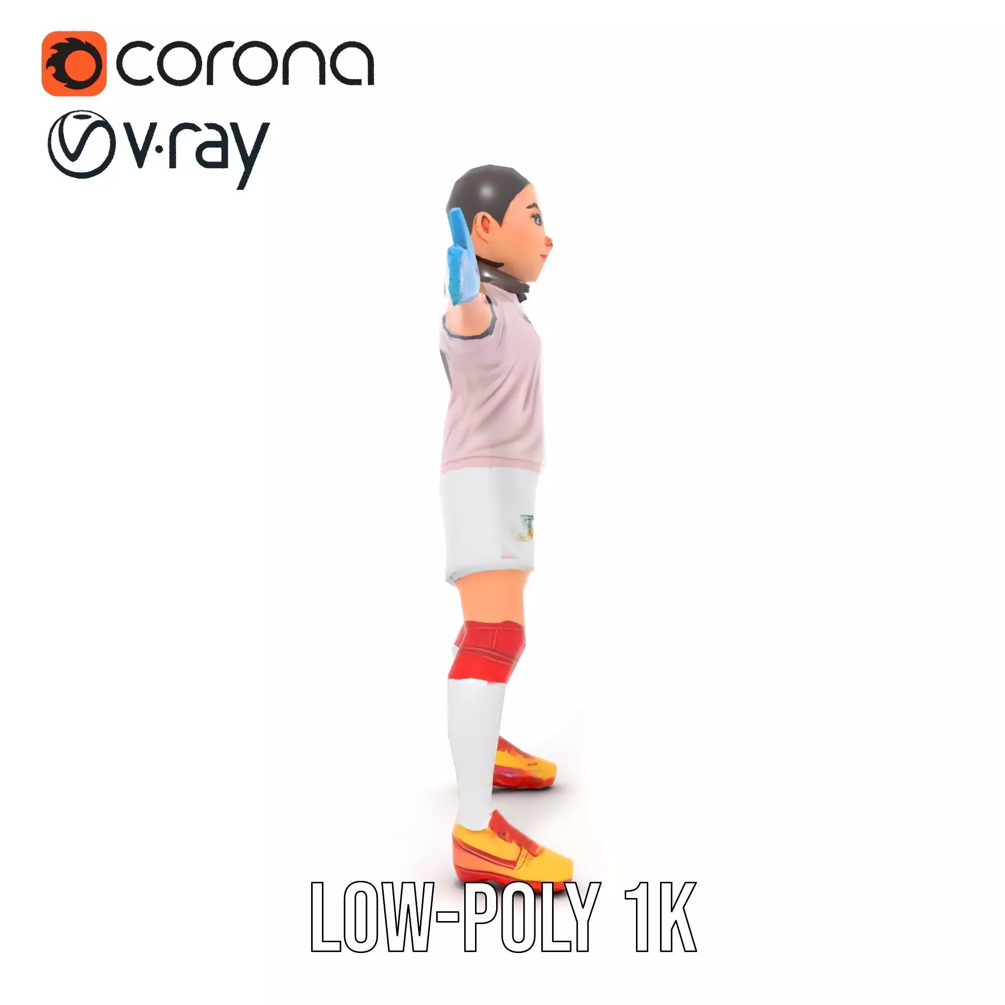 Soccer Player Character model pack Low-poly 3D model_14