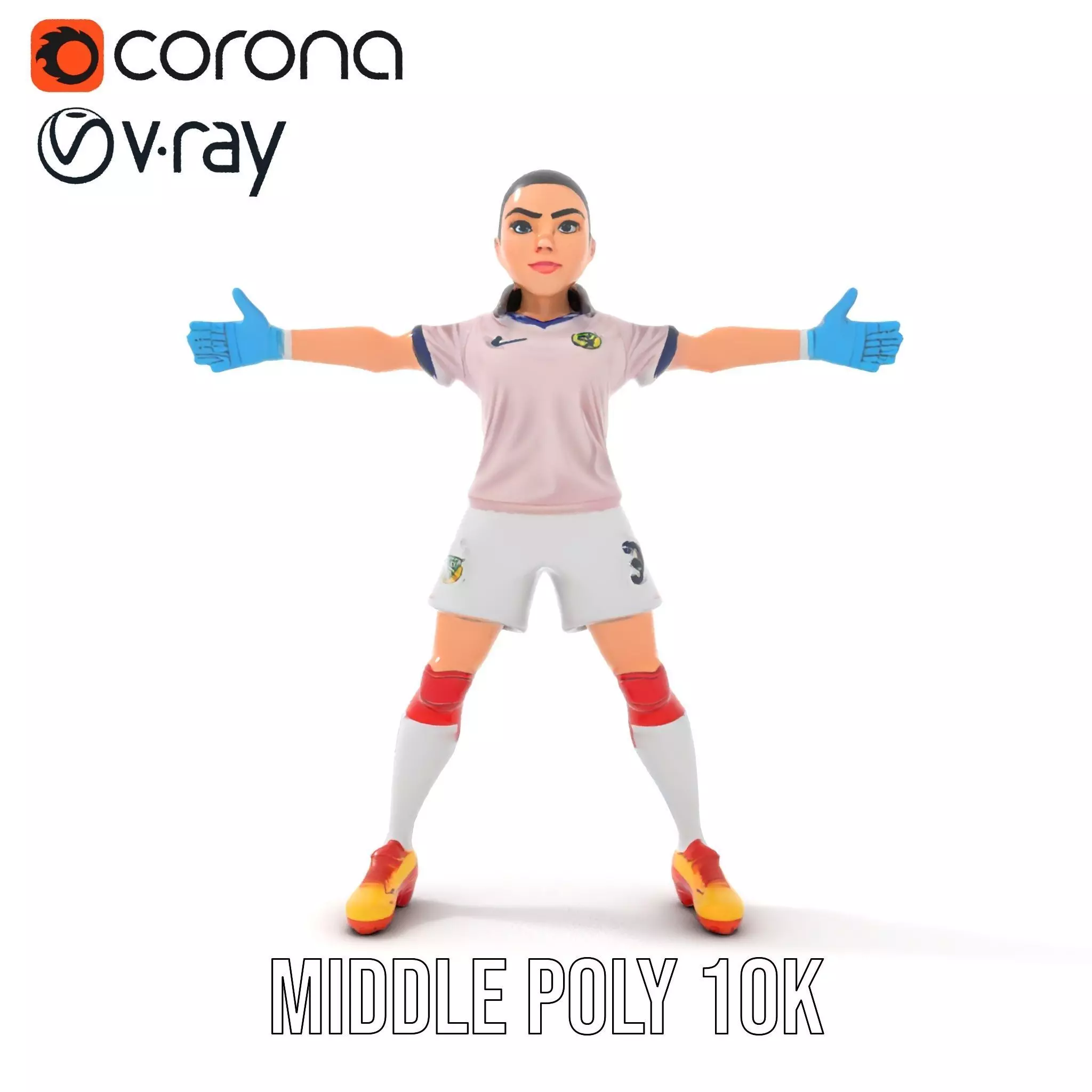 Soccer Player Character model pack Low-poly 3D model_13