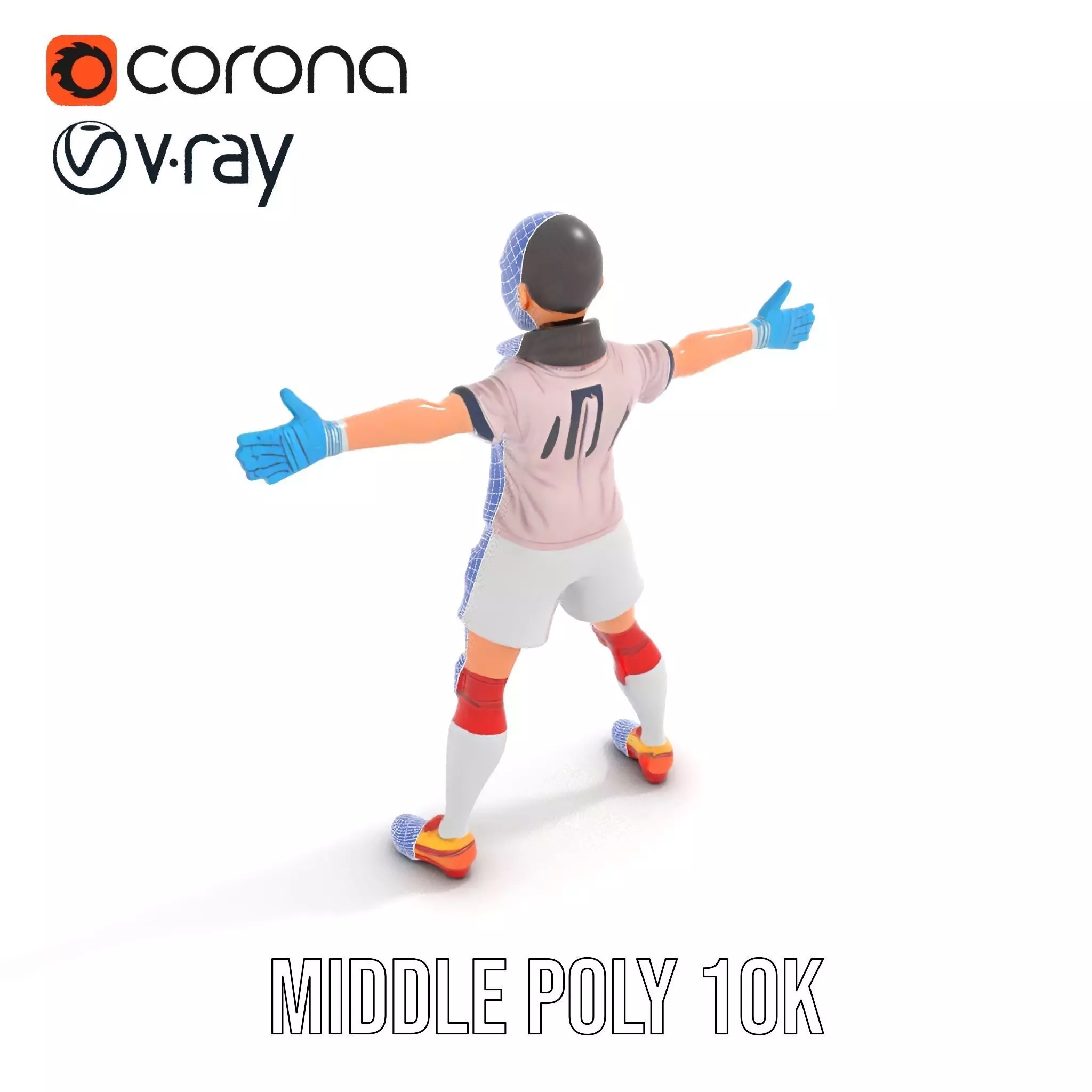 Soccer Player Character model pack Low-poly 3D model_26