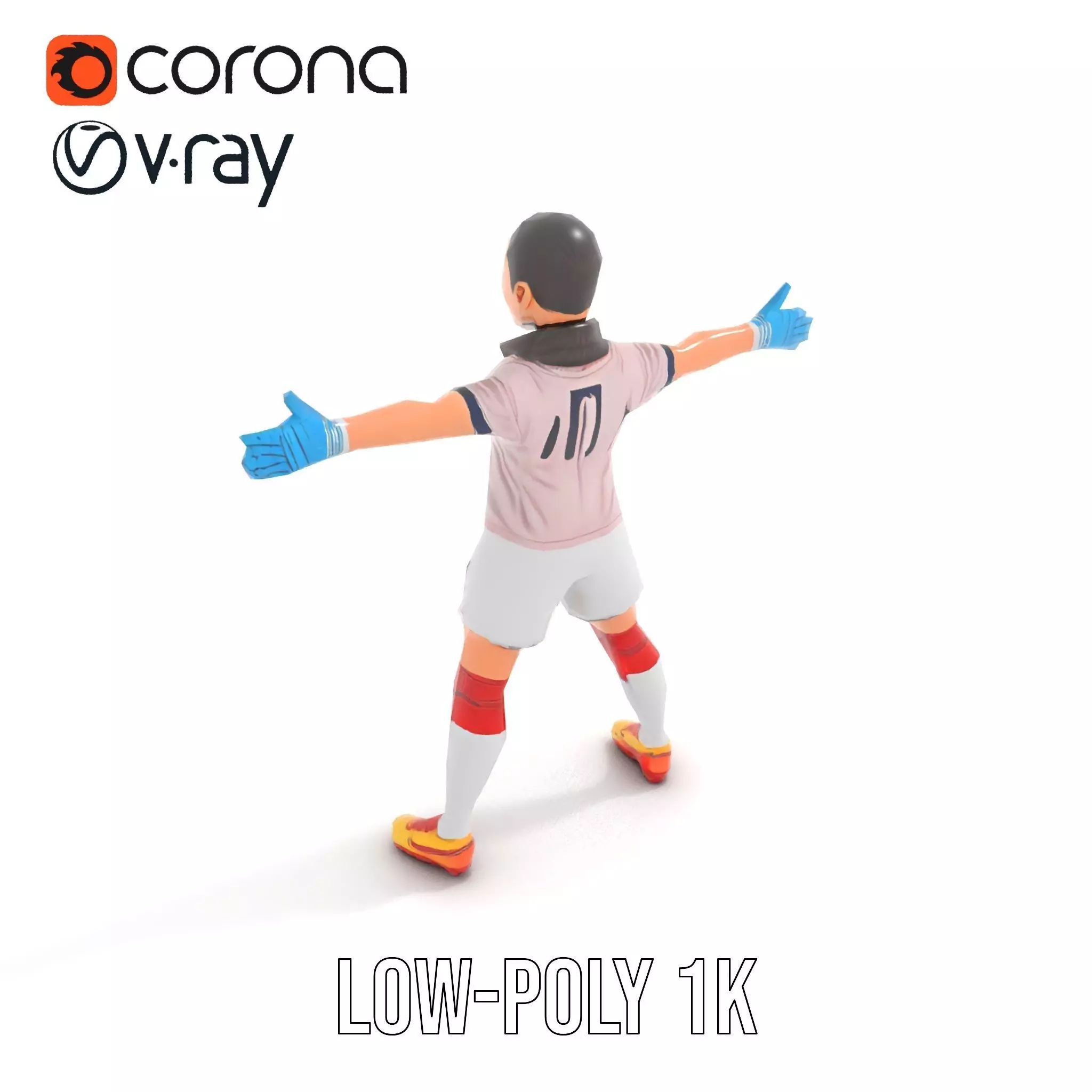 Soccer Player Character model pack Low-poly 3D model_9