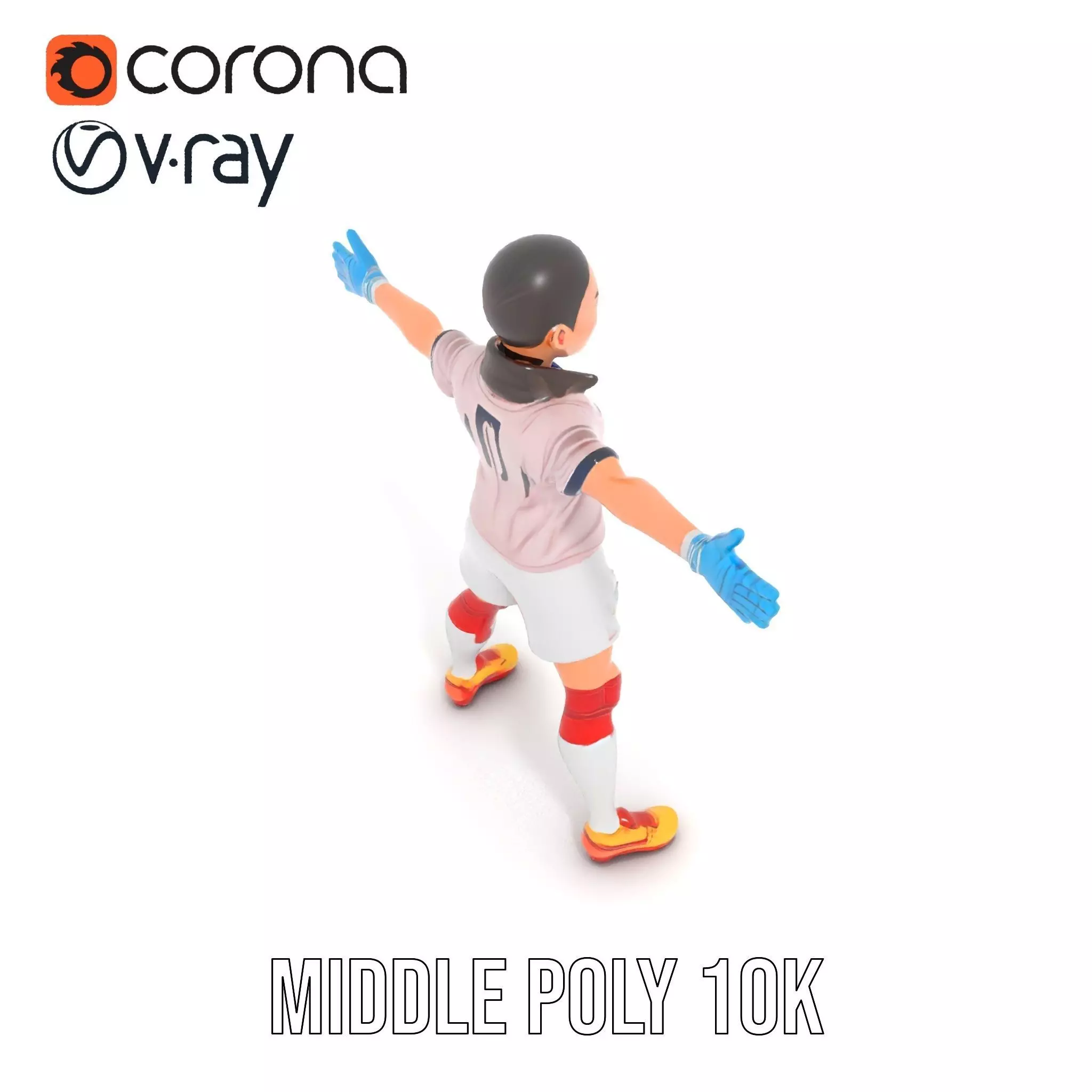 Soccer Player Character model pack Low-poly 3D model_6