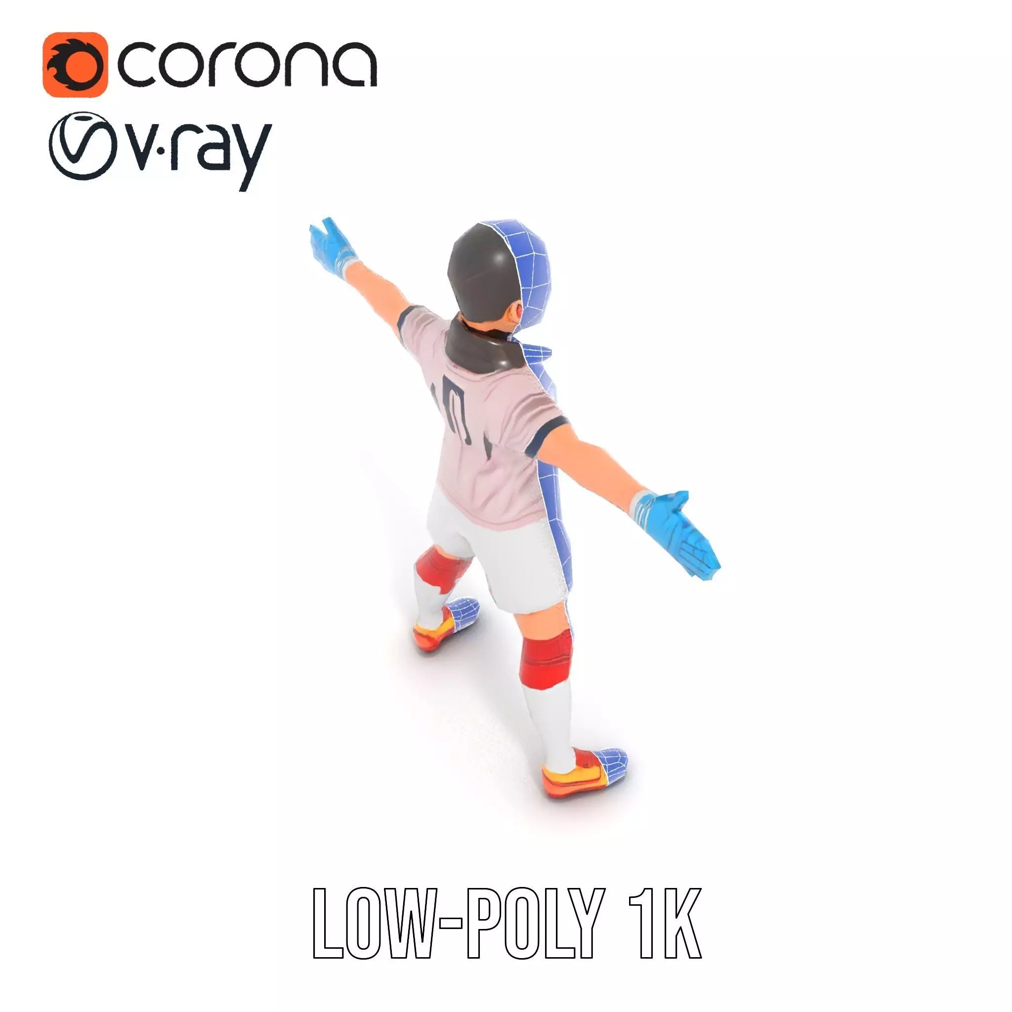 Soccer Player Character model pack Low-poly 3D model_19