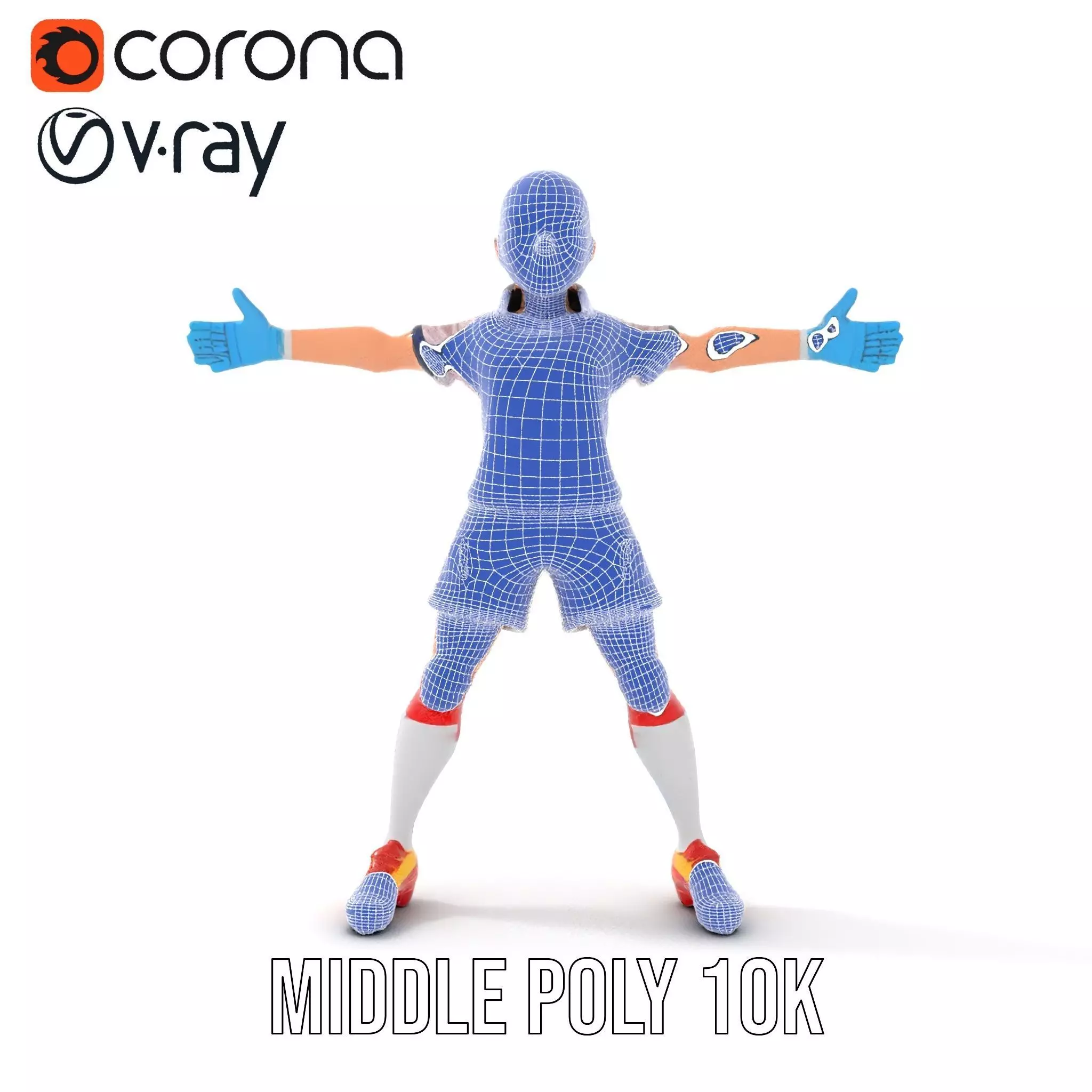 Soccer Player Character model pack Low-poly 3D model_29