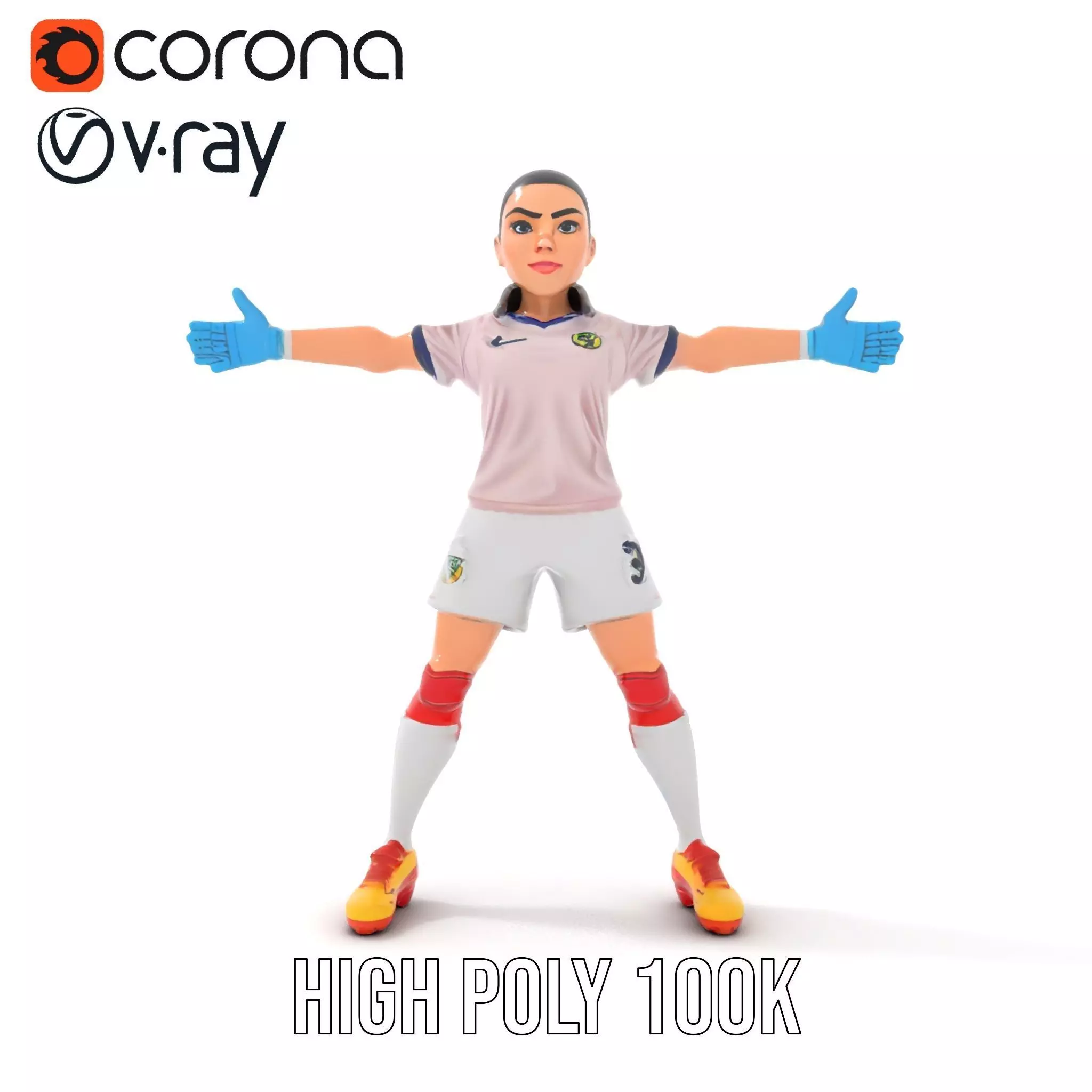 Soccer Player Character model pack Low-poly 3D model_33