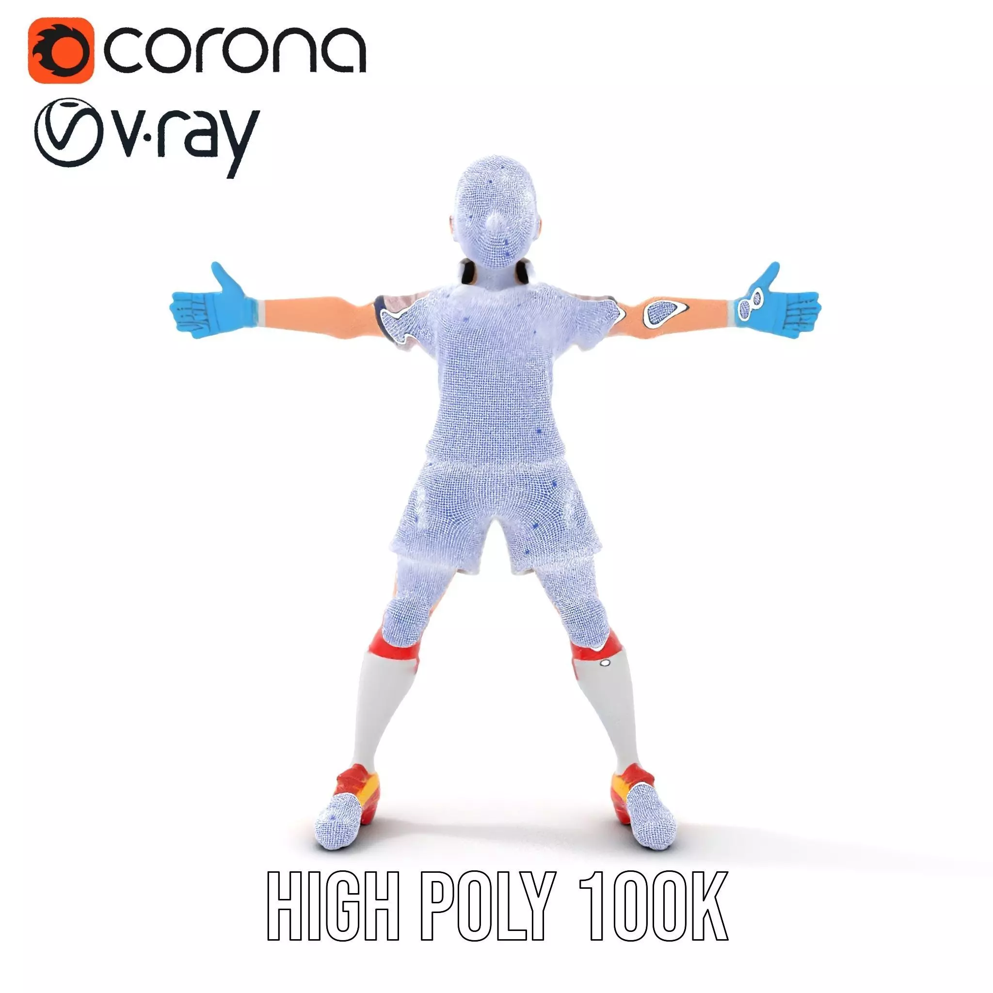 Soccer Player Character model pack Low-poly 3D model_23