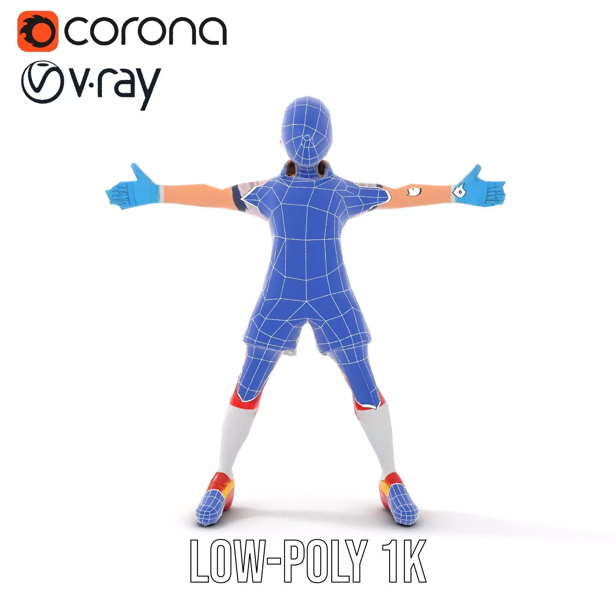 Soccer Player Character model pack Low-poly 3D model_12