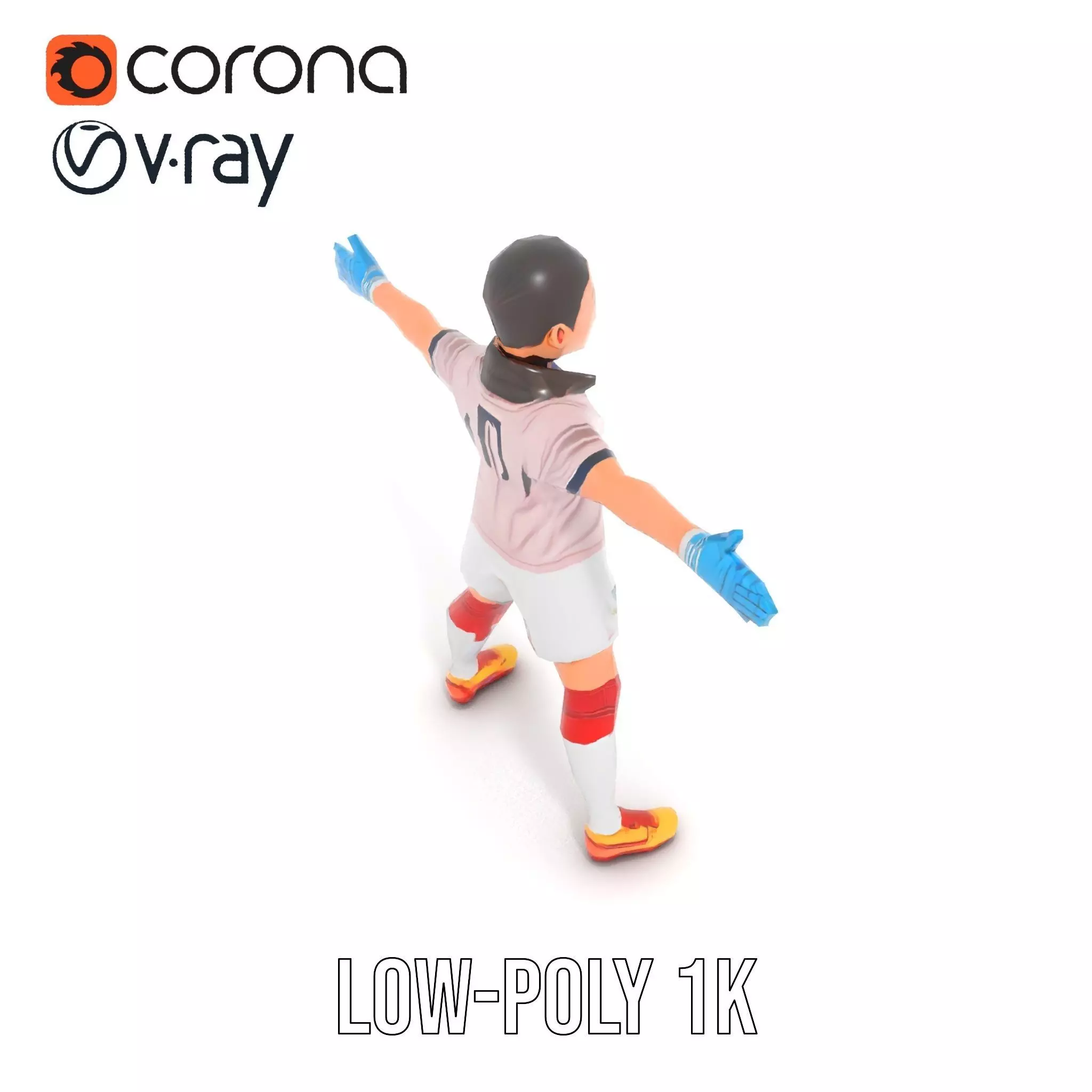 Soccer Player Character model pack Low-poly 3D model_27