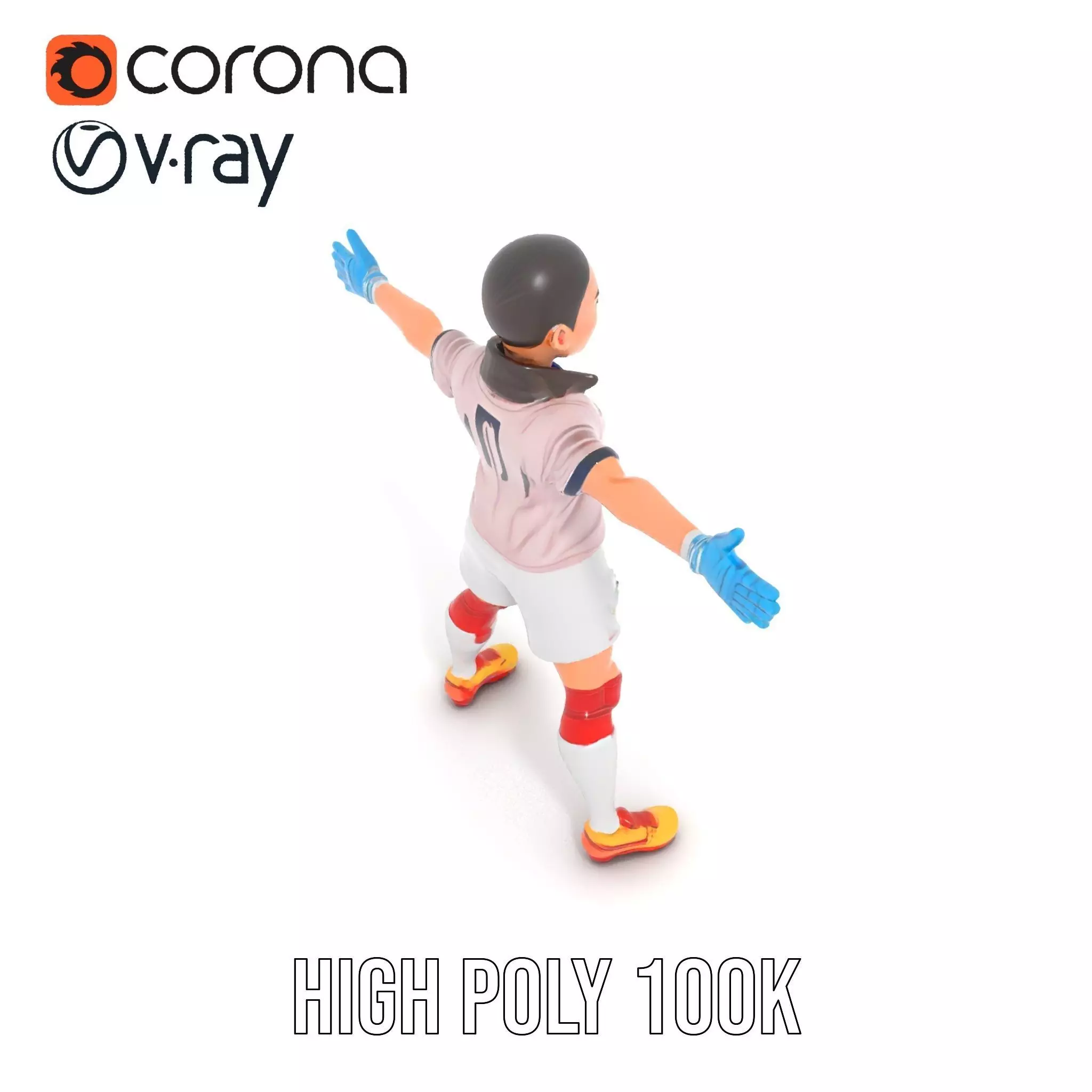 Soccer Player Character model pack Low-poly 3D model_20