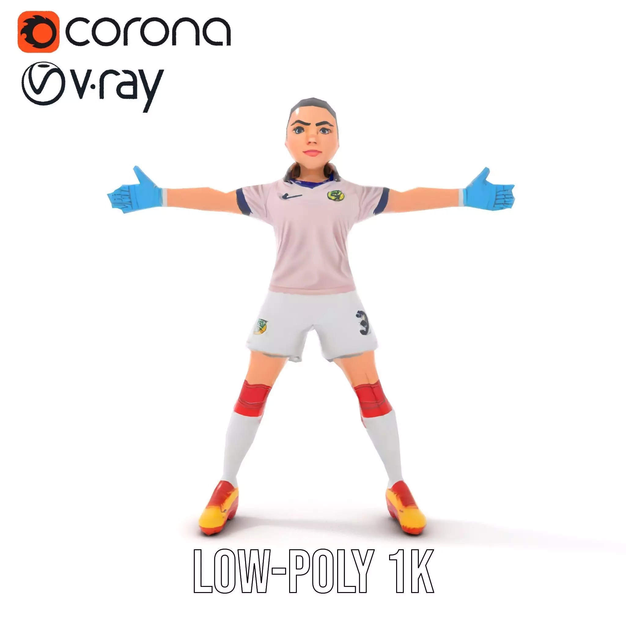 Soccer Player Character model pack Low-poly 3D model_7