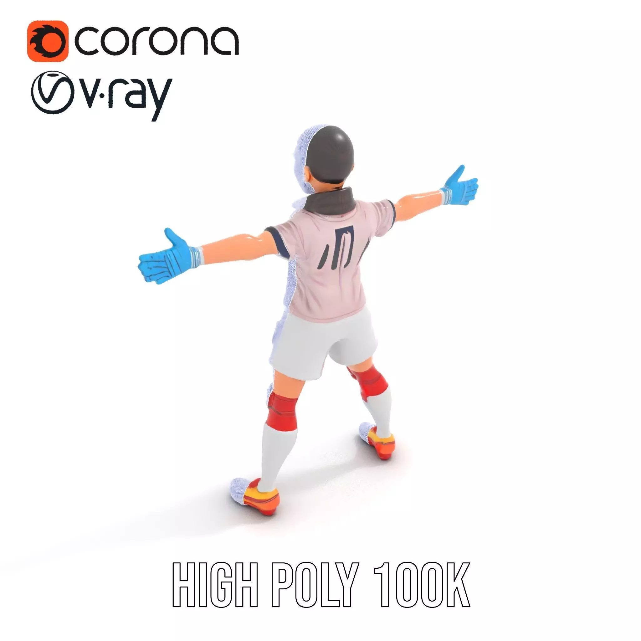 Soccer Player Character model pack Low-poly 3D model_31
