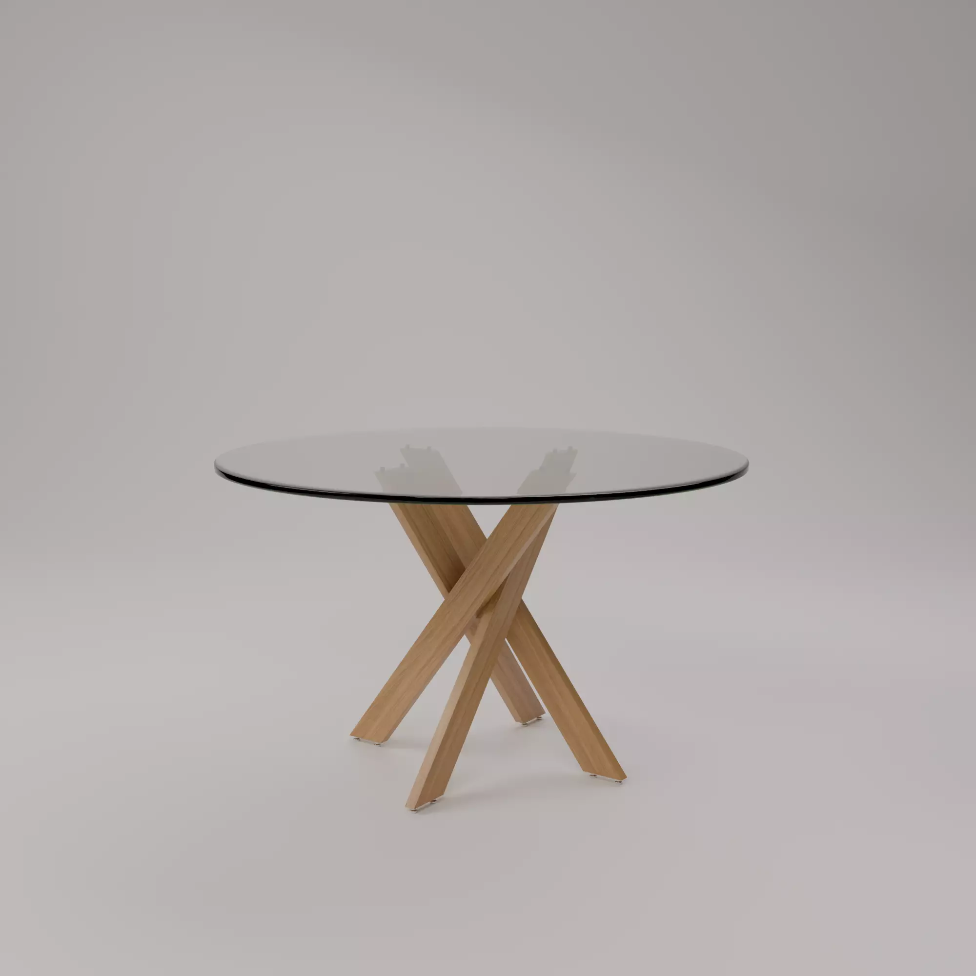 Round modern Glass Table 3D model_0