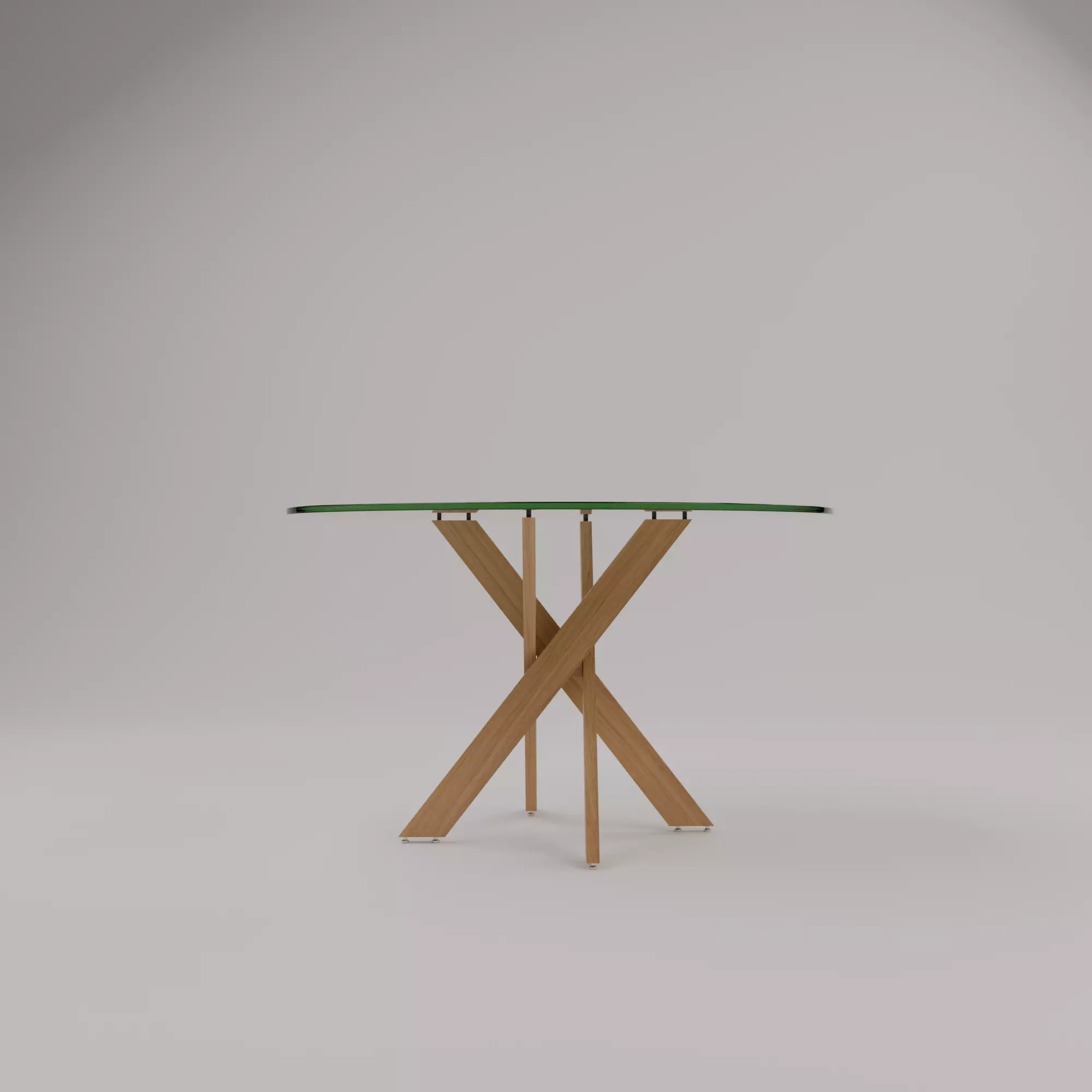 Round modern Glass Table 3D model_2