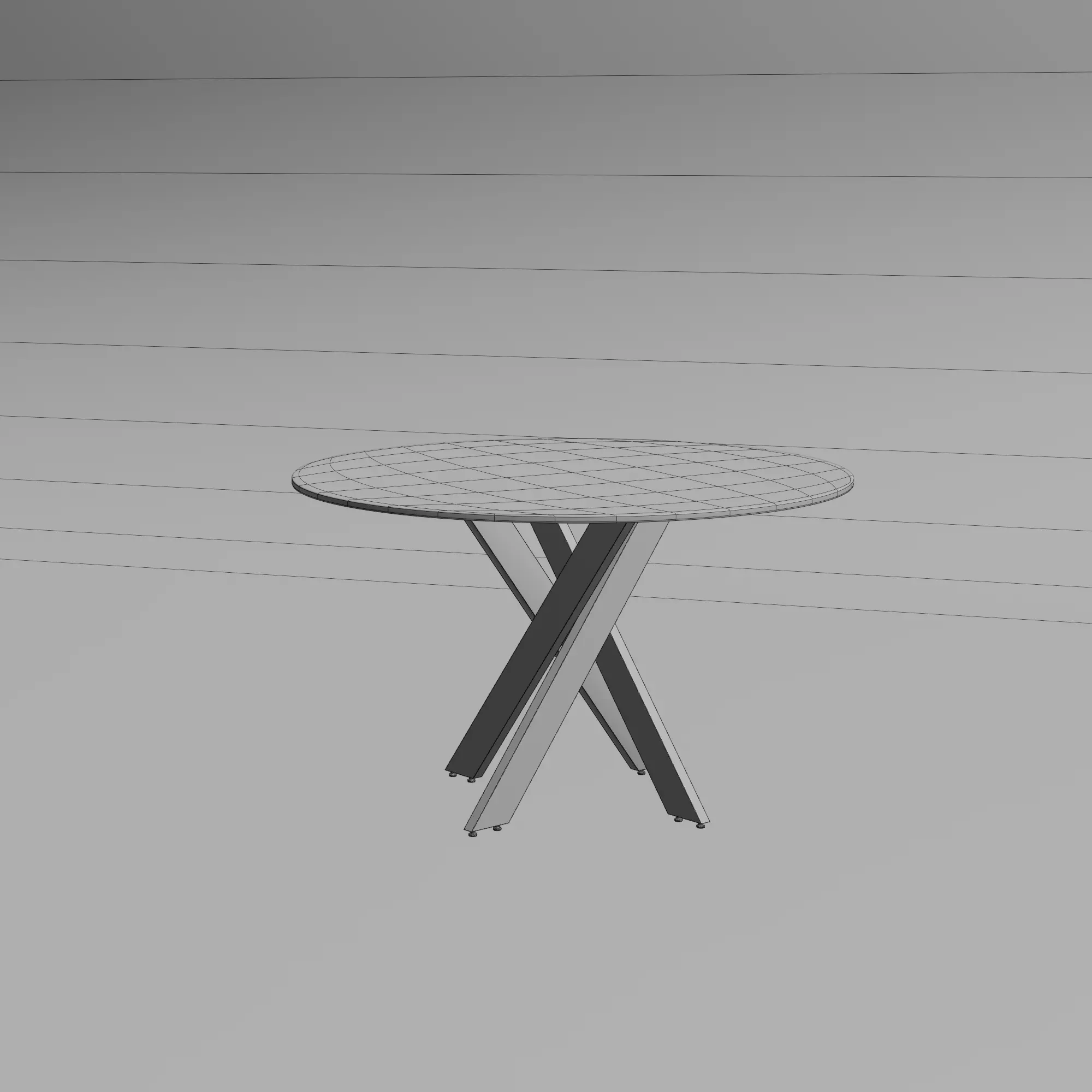 Round modern Glass Table 3D model_4