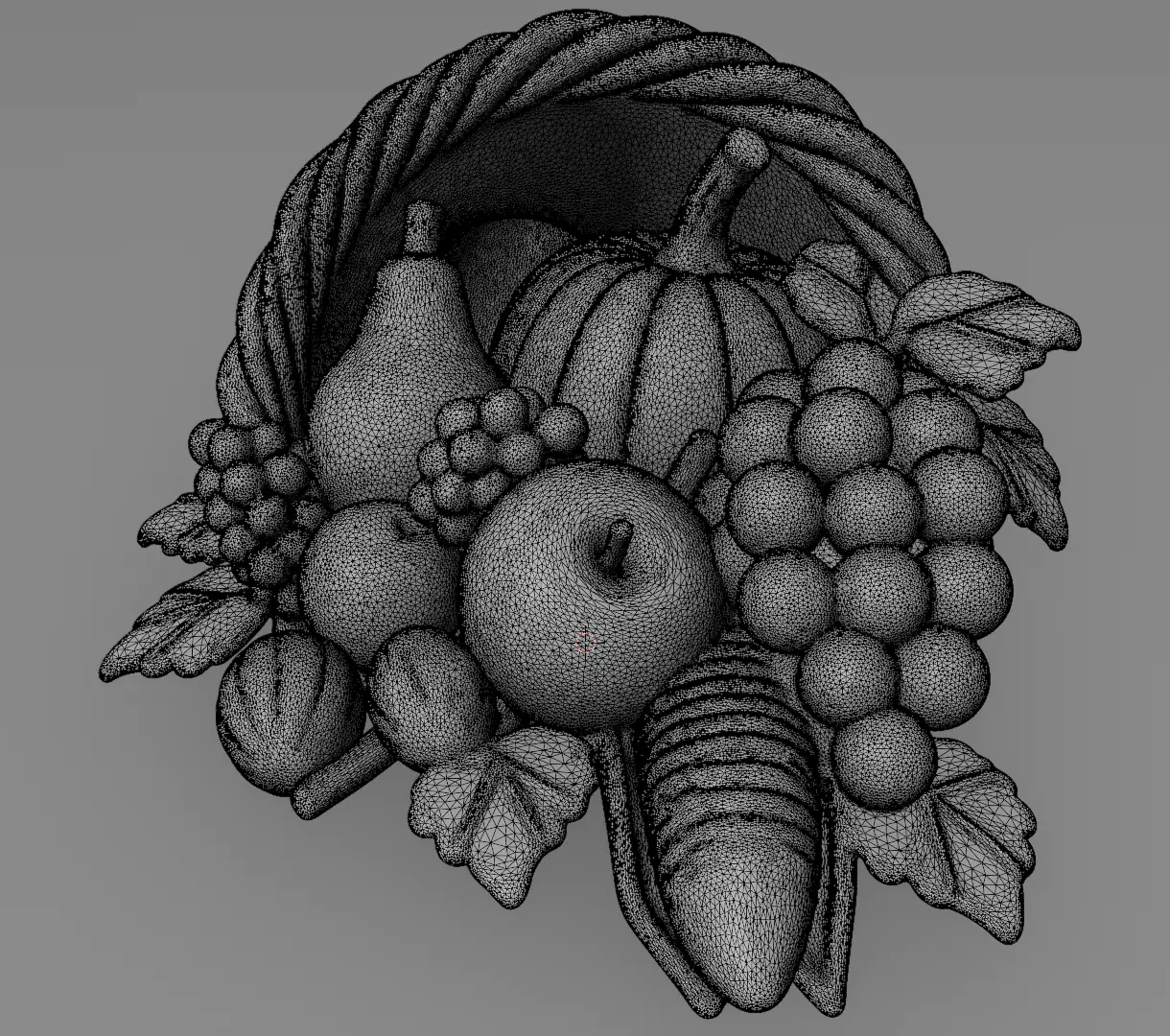 Thanksgiving Cornucopia 3D model for 3D print figurine harvest  3D print model_12