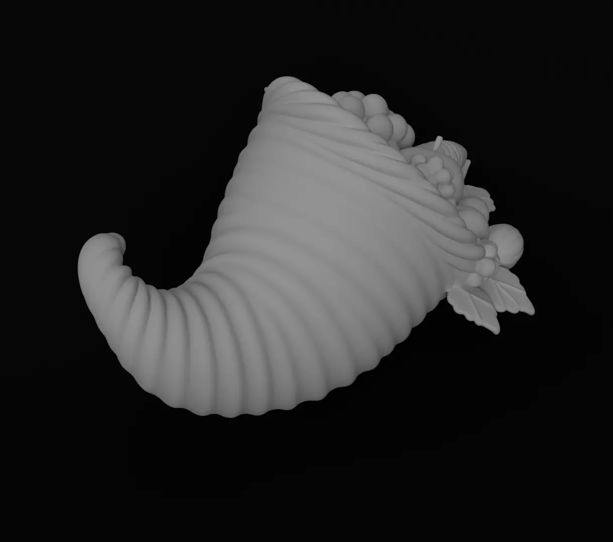 Thanksgiving Cornucopia 3D model for 3D print figurine harvest  3D print model_7