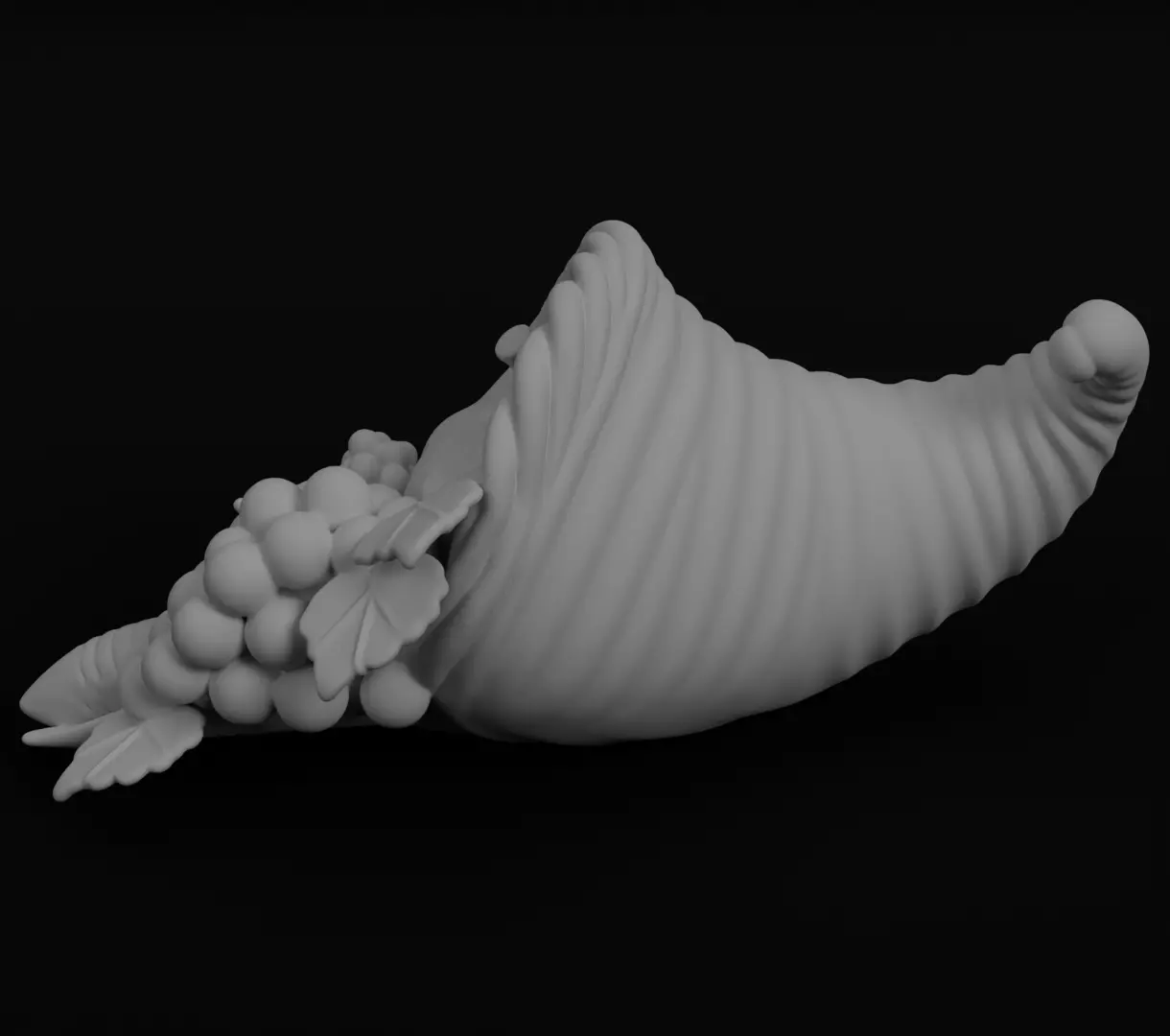 Thanksgiving Cornucopia 3D model for 3D print figurine harvest  3D print model_5