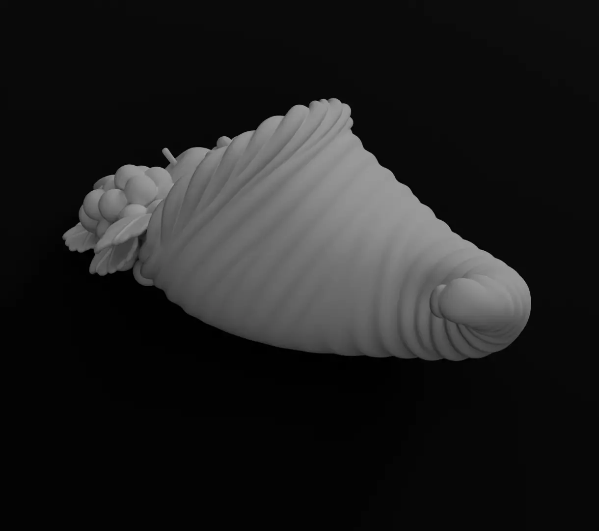 Thanksgiving Cornucopia 3D model for 3D print figurine harvest  3D print model_10