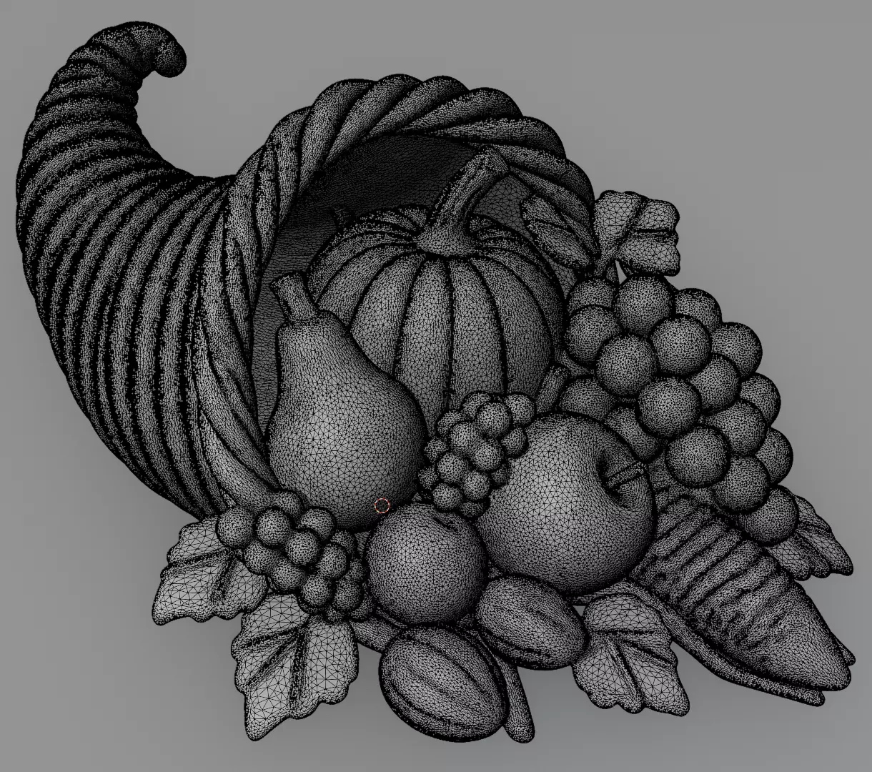 Thanksgiving Cornucopia 3D model for 3D print figurine harvest  3D print model_11