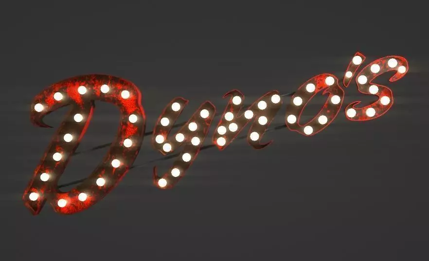 Rusty Dynos Light Sign Low-poly 3D model_0