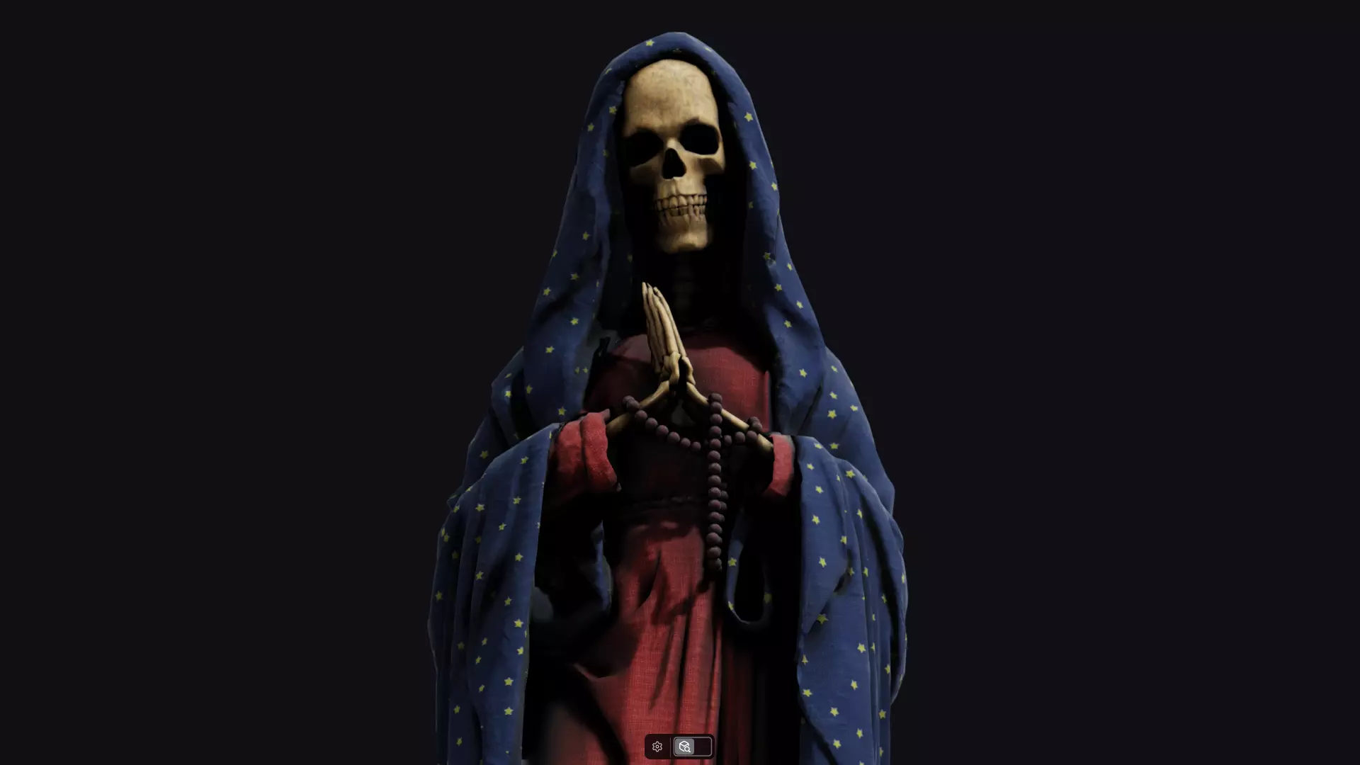 Santa Muerte Low-poly 3D model_7