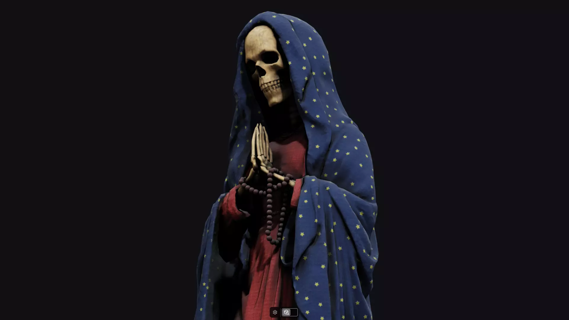 Santa Muerte Low-poly 3D model_8