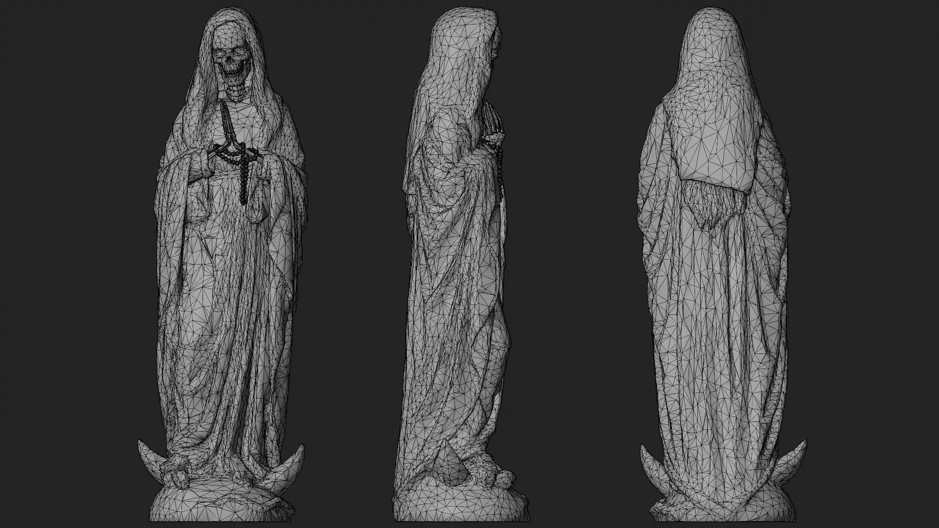 Santa Muerte Low-poly 3D model_4