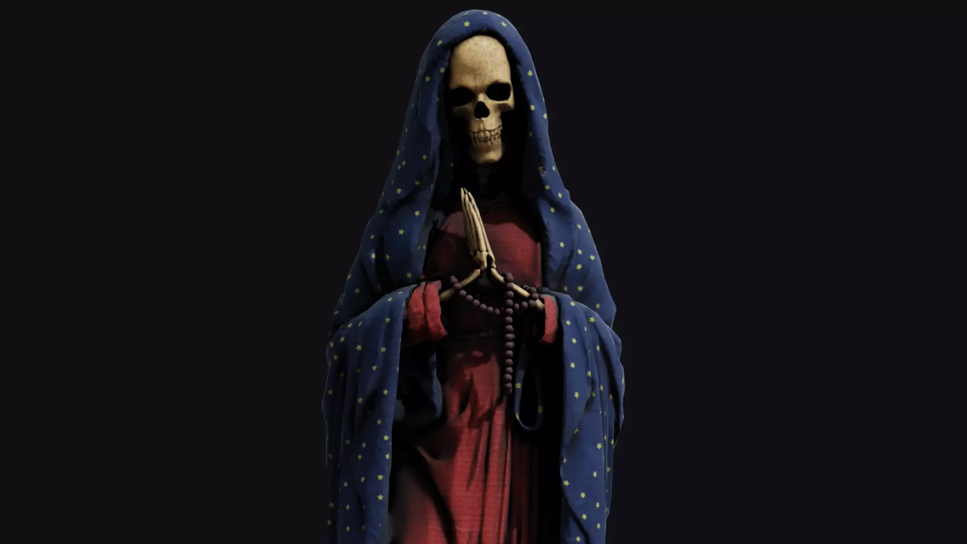 Santa Muerte Low-poly 3D model_0