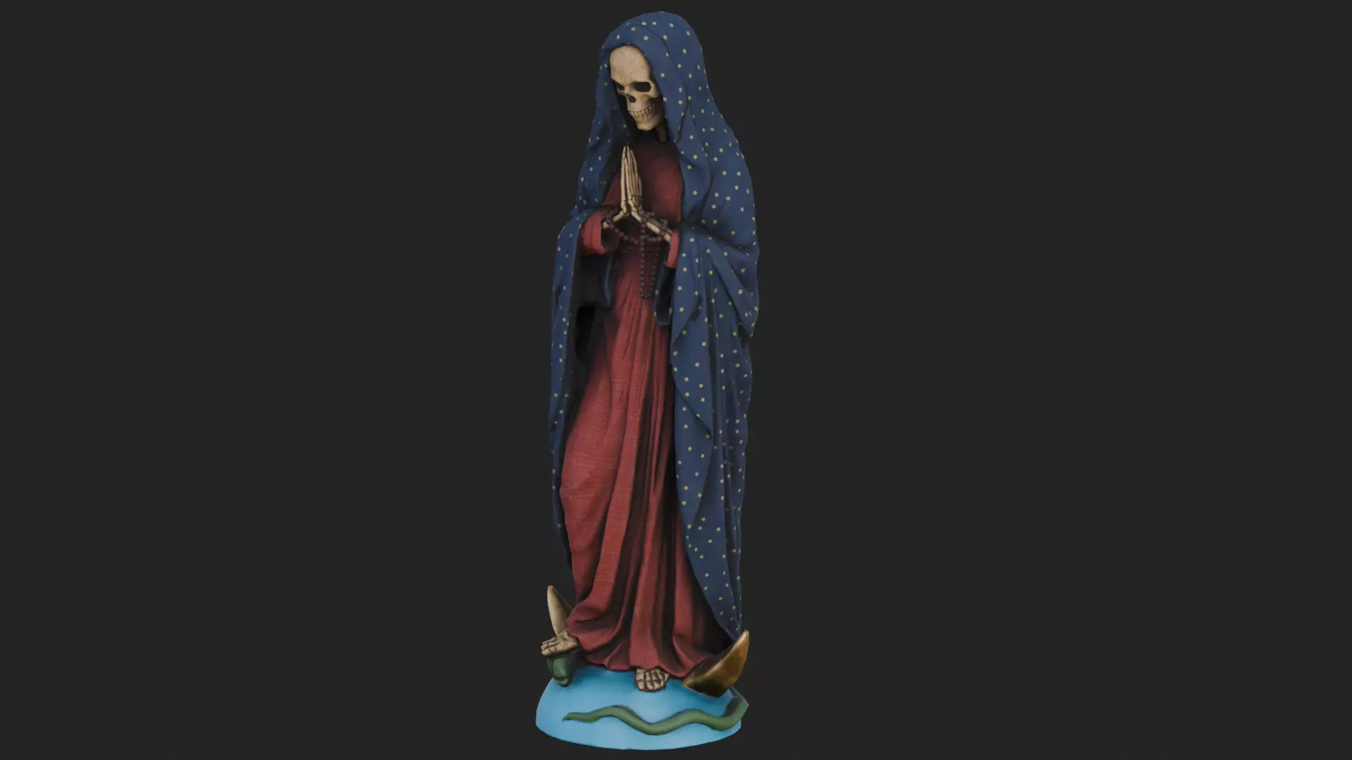 Santa Muerte Low-poly 3D model_1