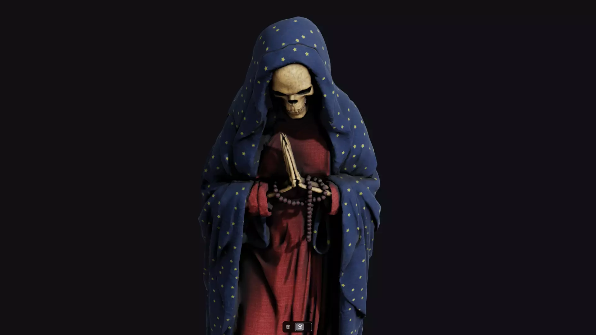 Santa Muerte Low-poly 3D model_9