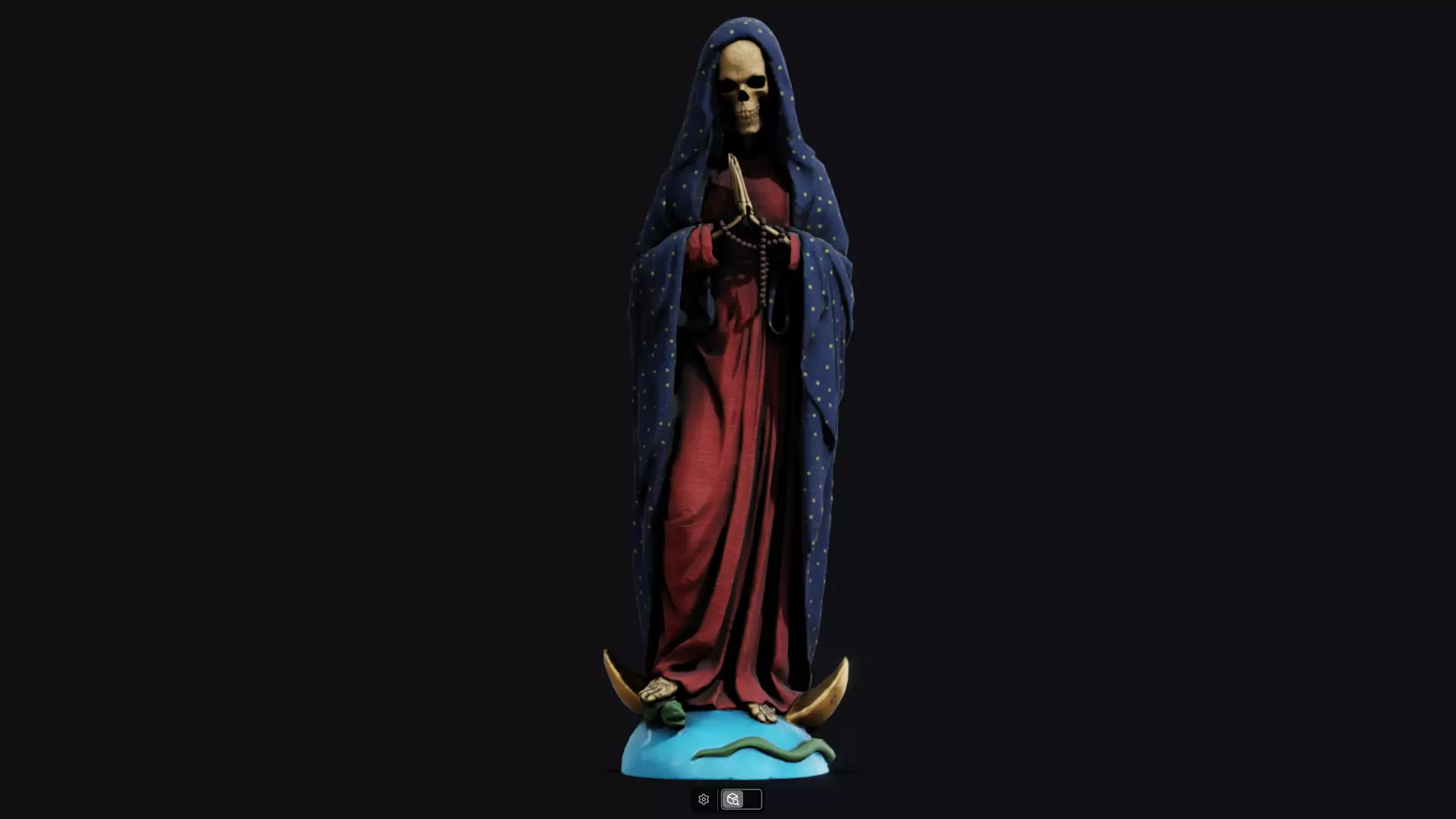 Santa Muerte Low-poly 3D model_12