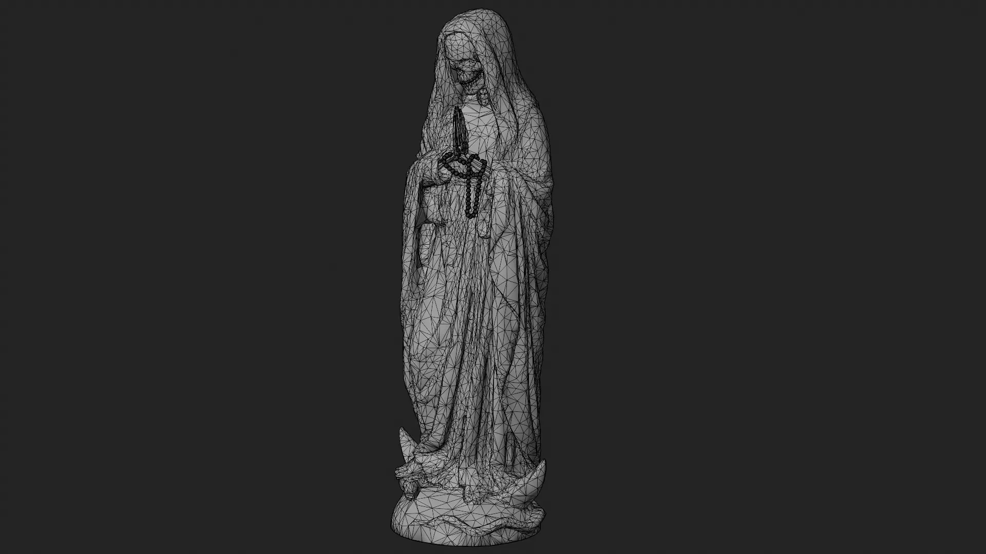 Santa Muerte Low-poly 3D model_2