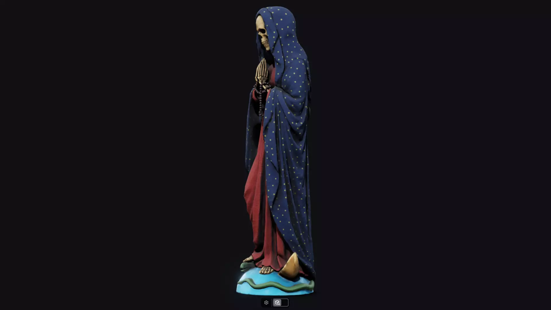 Santa Muerte Low-poly 3D model_6
