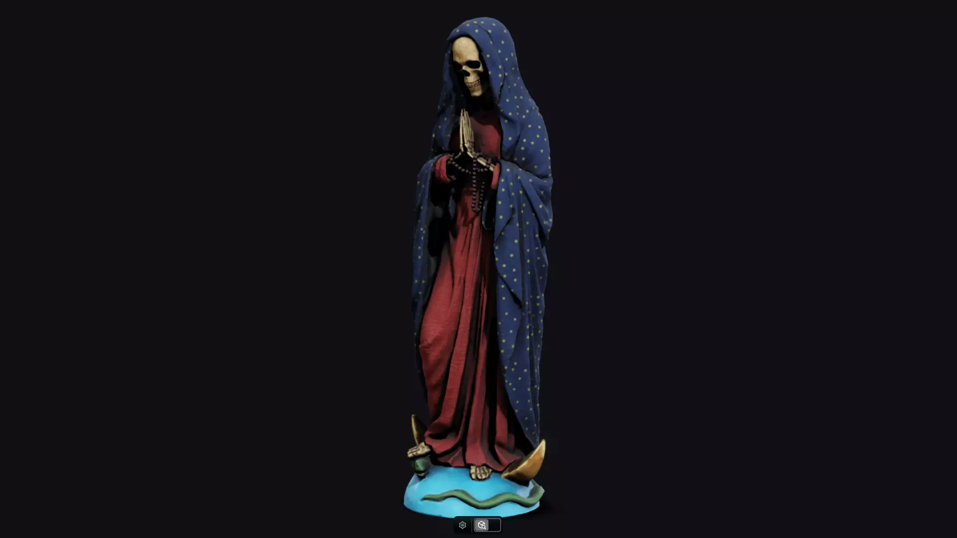 Santa Muerte Low-poly 3D model_11