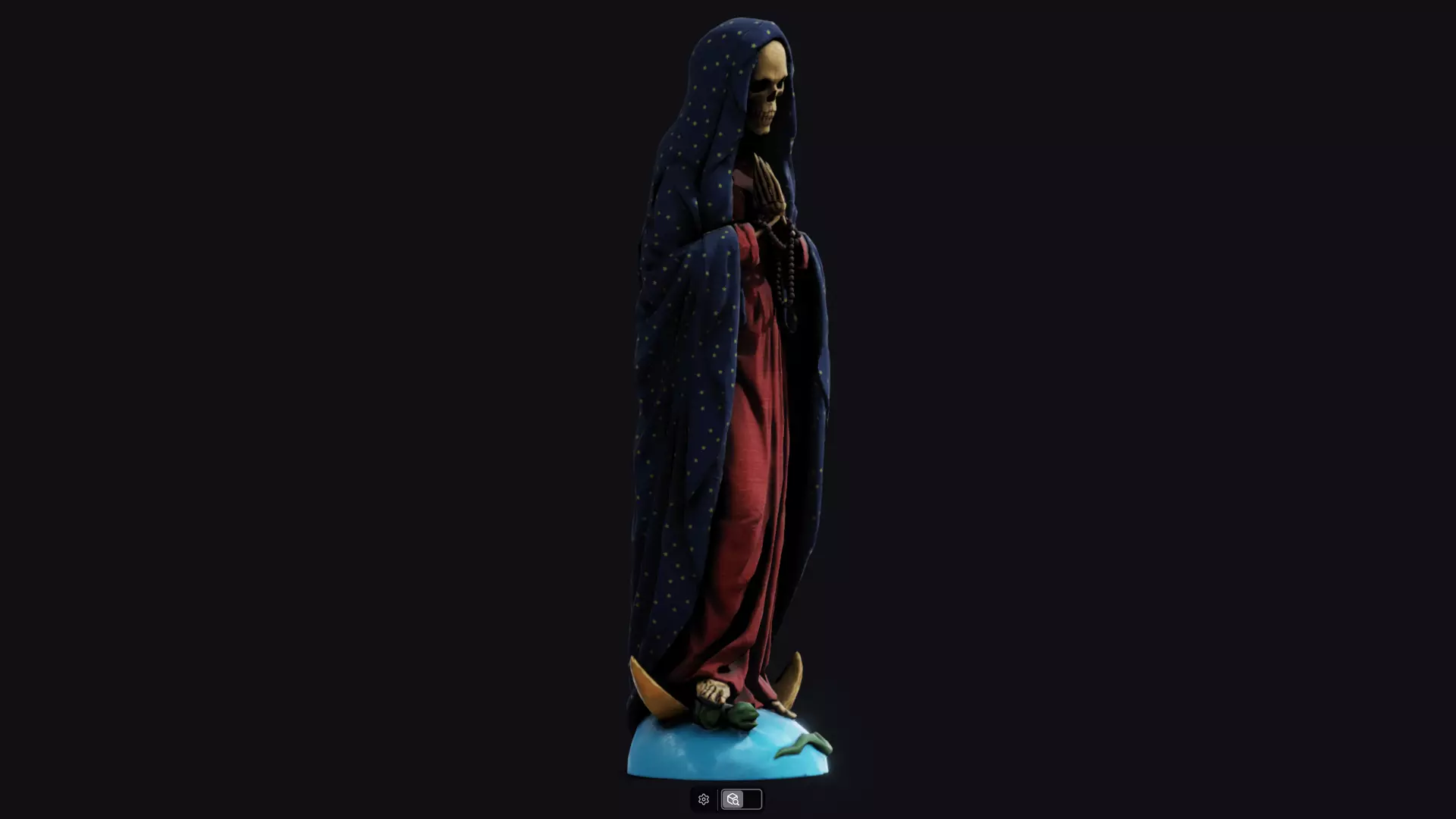 Santa Muerte Low-poly 3D model_13