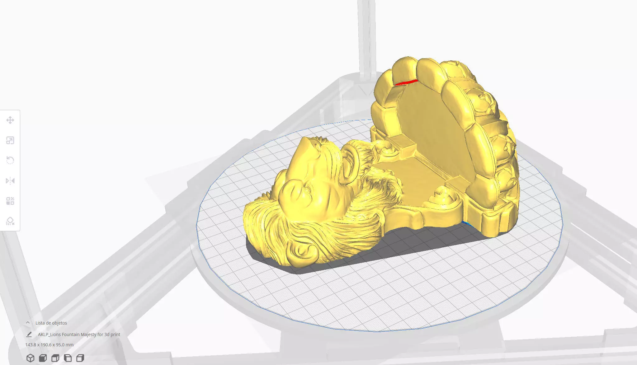 Lions Fountain Majesty Detailed Lion Head Wall Fountain STL  3D print model_6