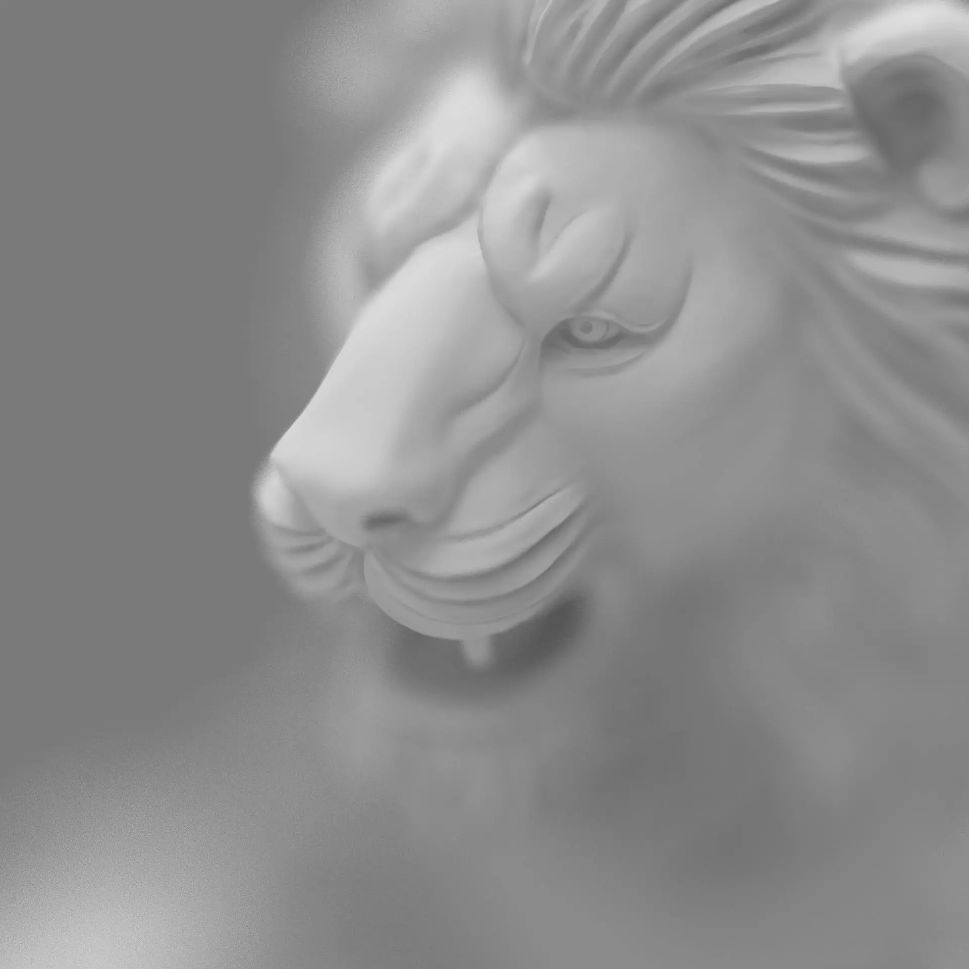 Lions Fountain Majesty Detailed Lion Head Wall Fountain STL  3D print model_2
