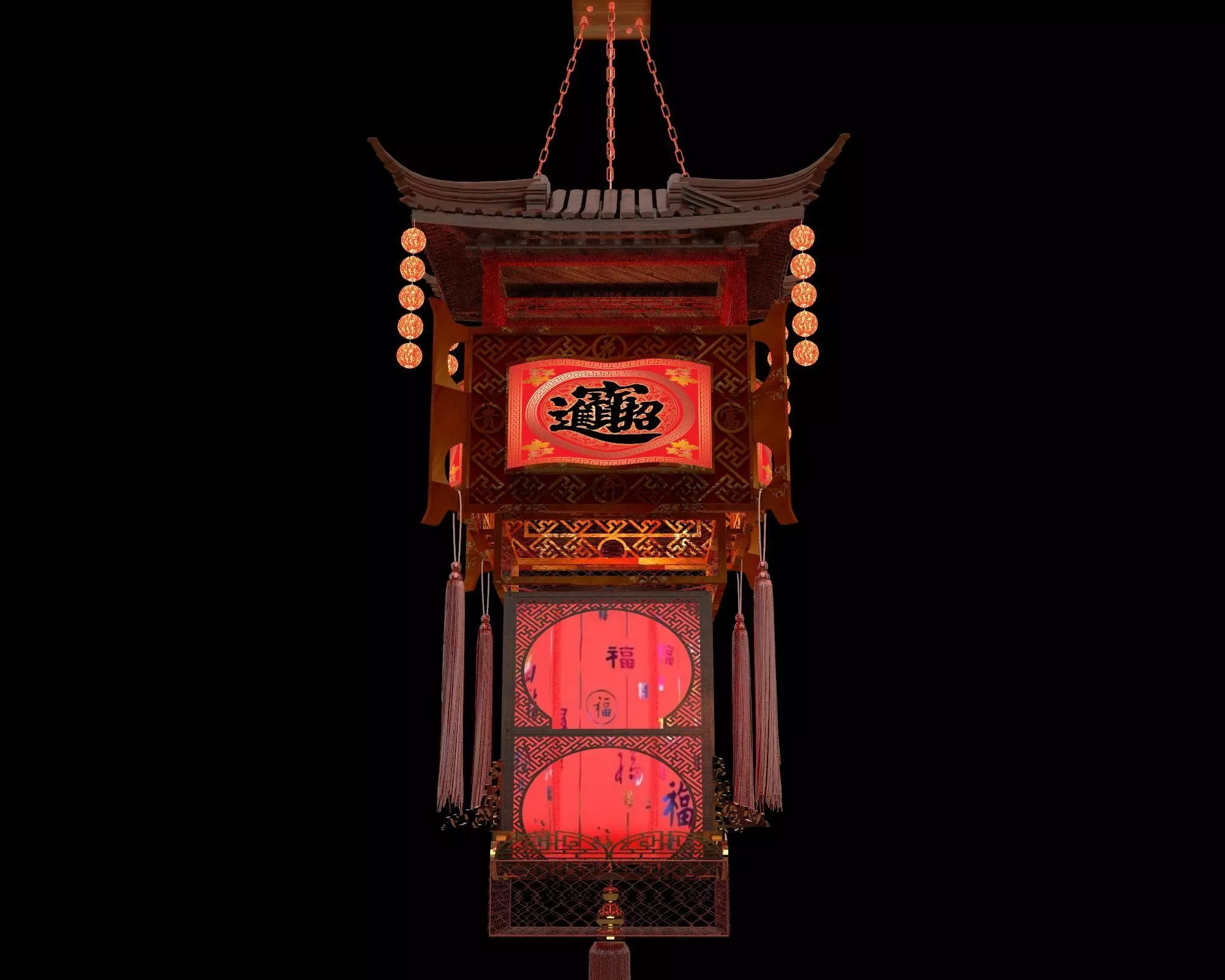 Chinese royal palace lantern  3D model_7