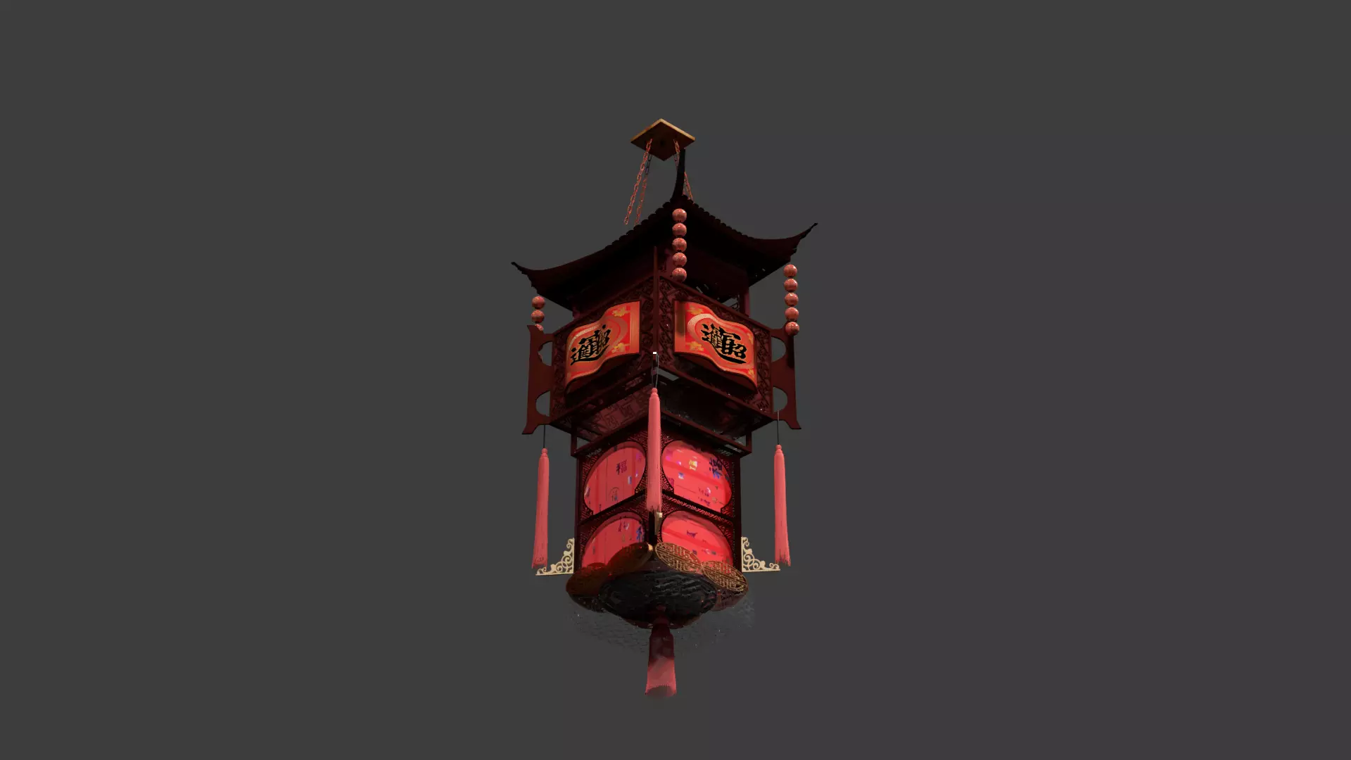 Chinese royal palace lantern  3D model_6