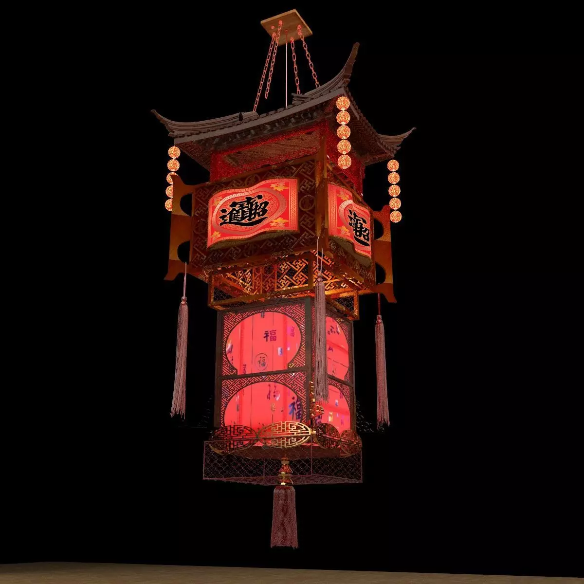 Chinese royal palace lantern  3D model_11