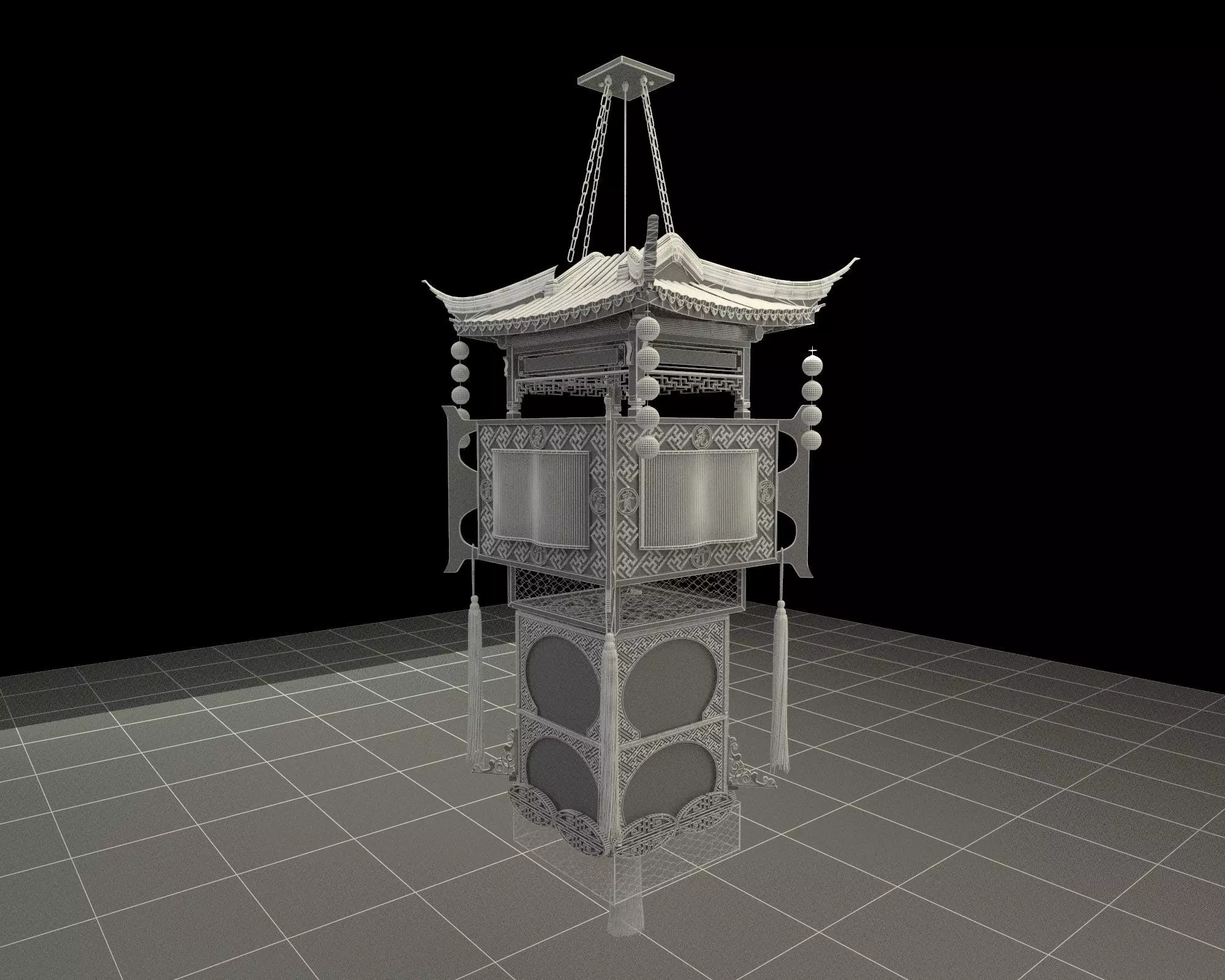 Chinese royal palace lantern  3D model_12
