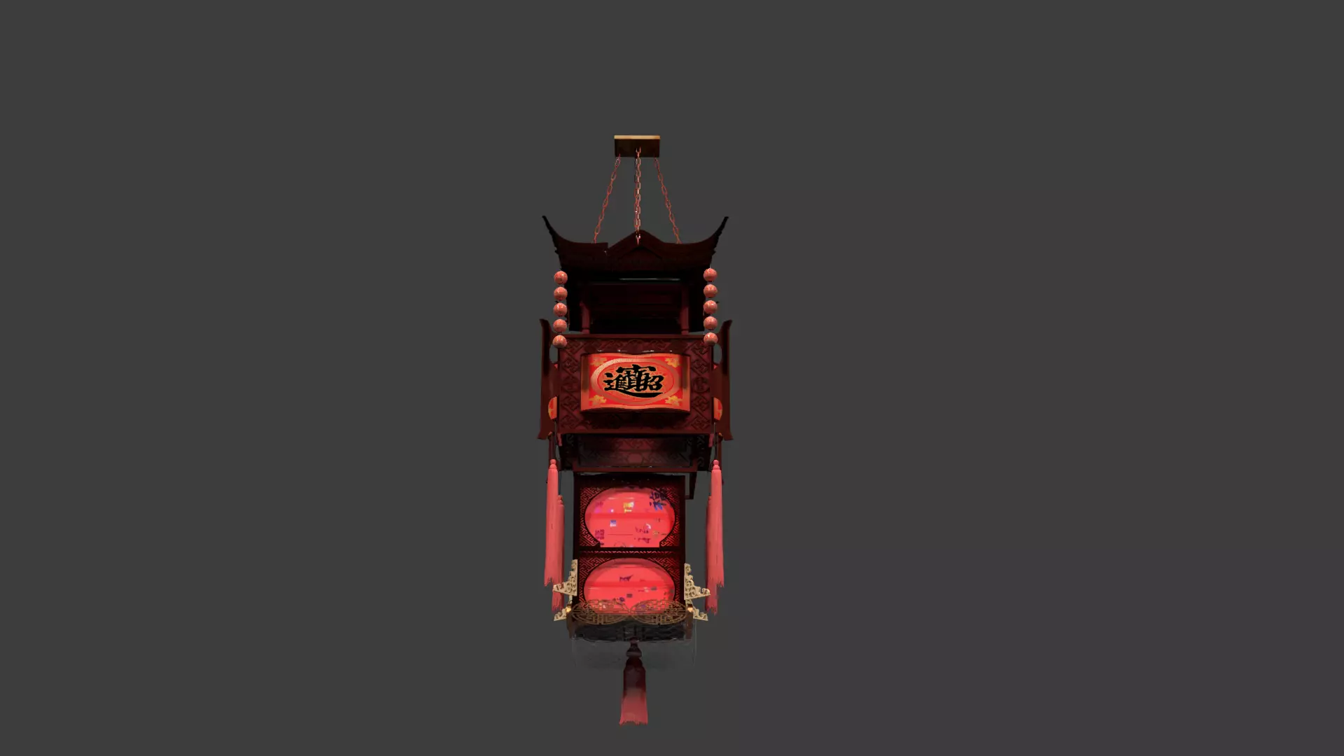 Chinese royal palace lantern  3D model_10