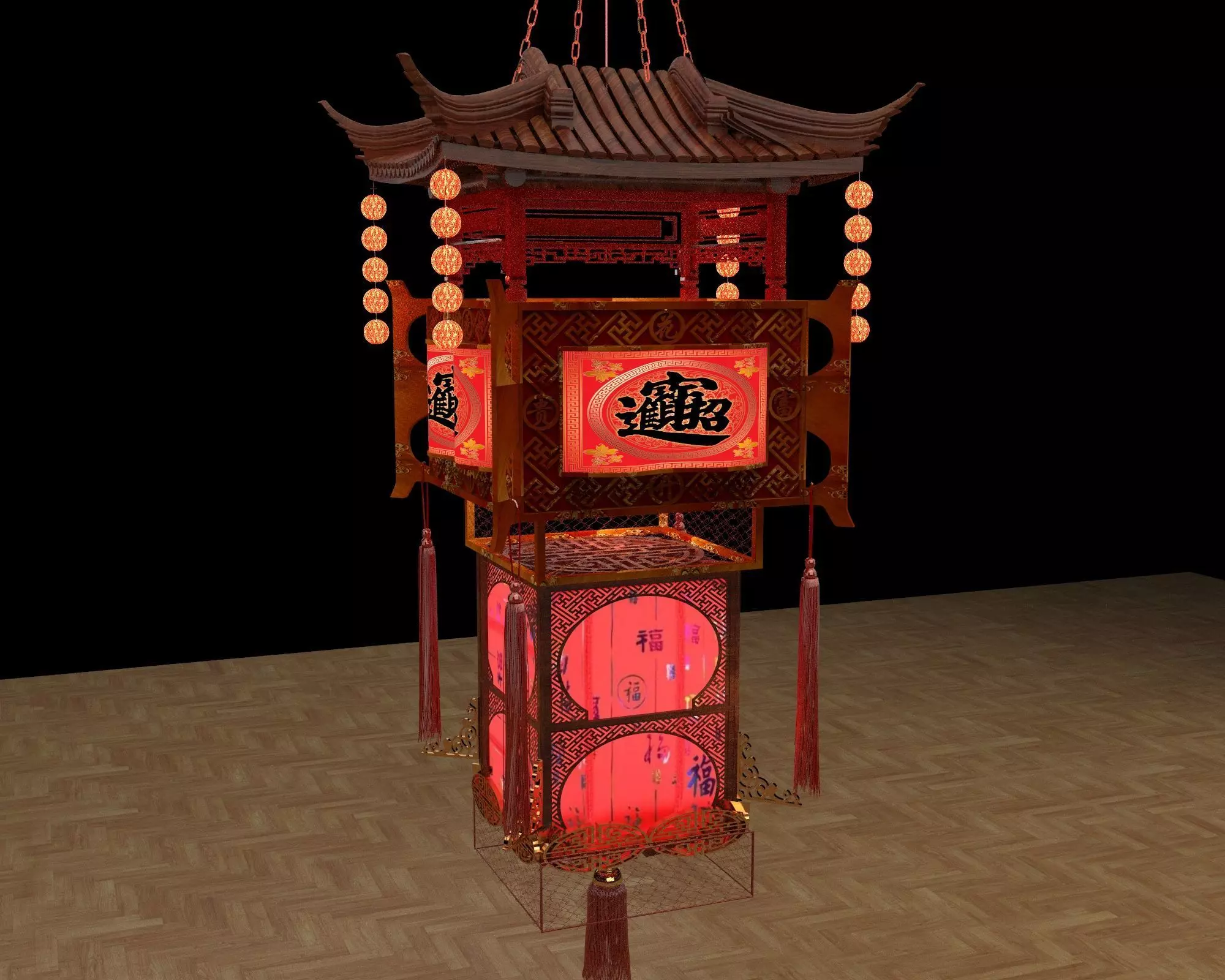 Chinese royal palace lantern  3D model_0
