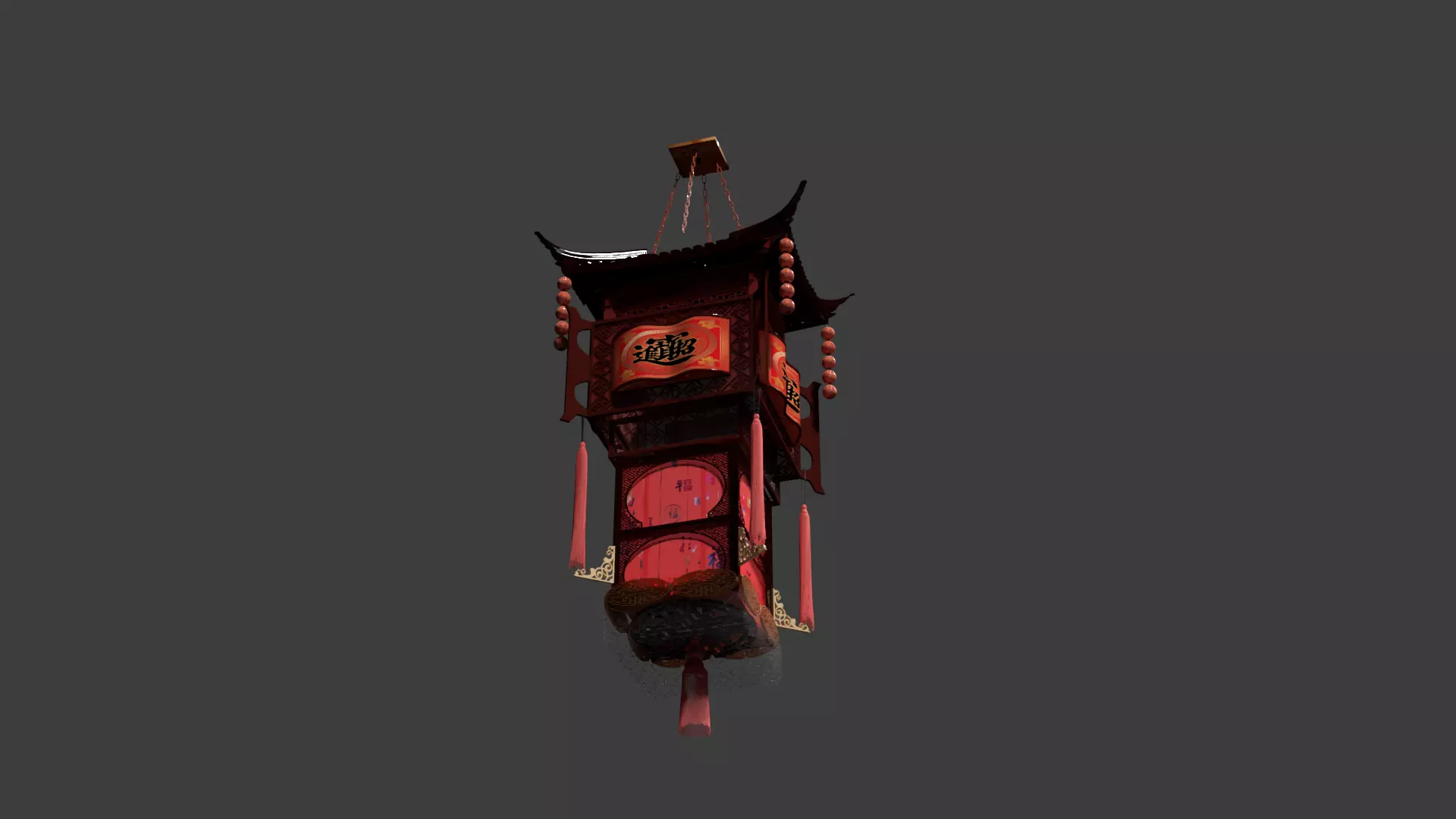 Chinese royal palace lantern  3D model_8