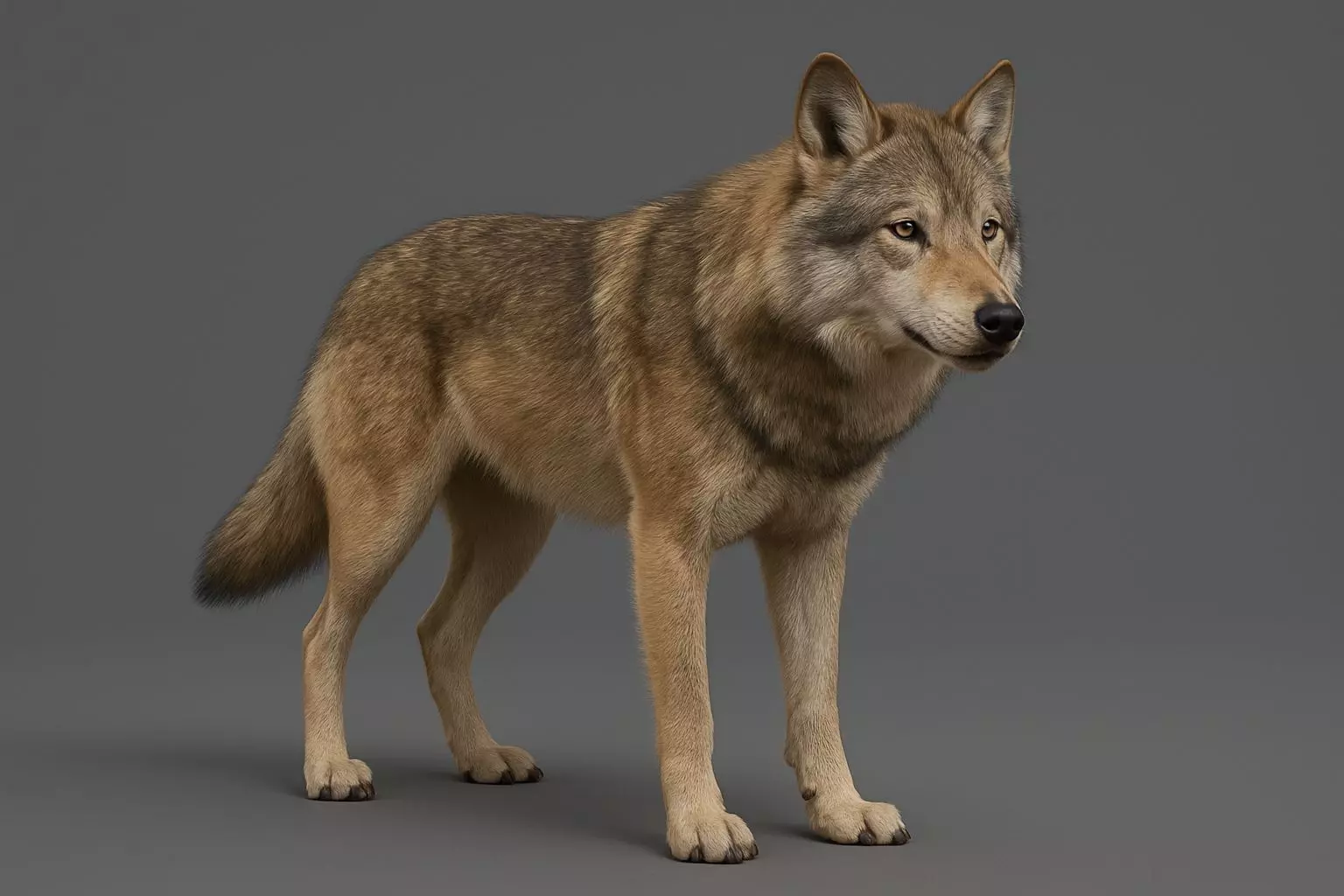 Realistic 3D Wolf Rigged and Animated High-Detail Model 3D print model_21